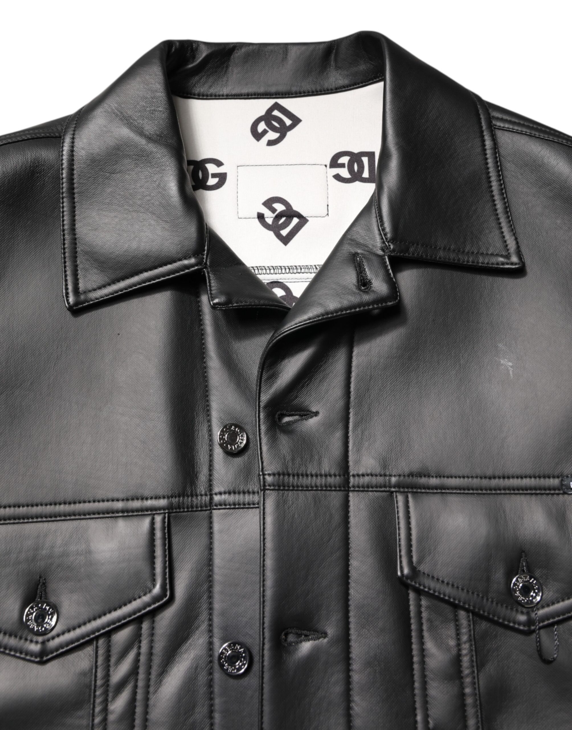 Polyester Button Down Biker Men's Jacket (Pre-Owned) - Dolce & Gabbana - Modalova