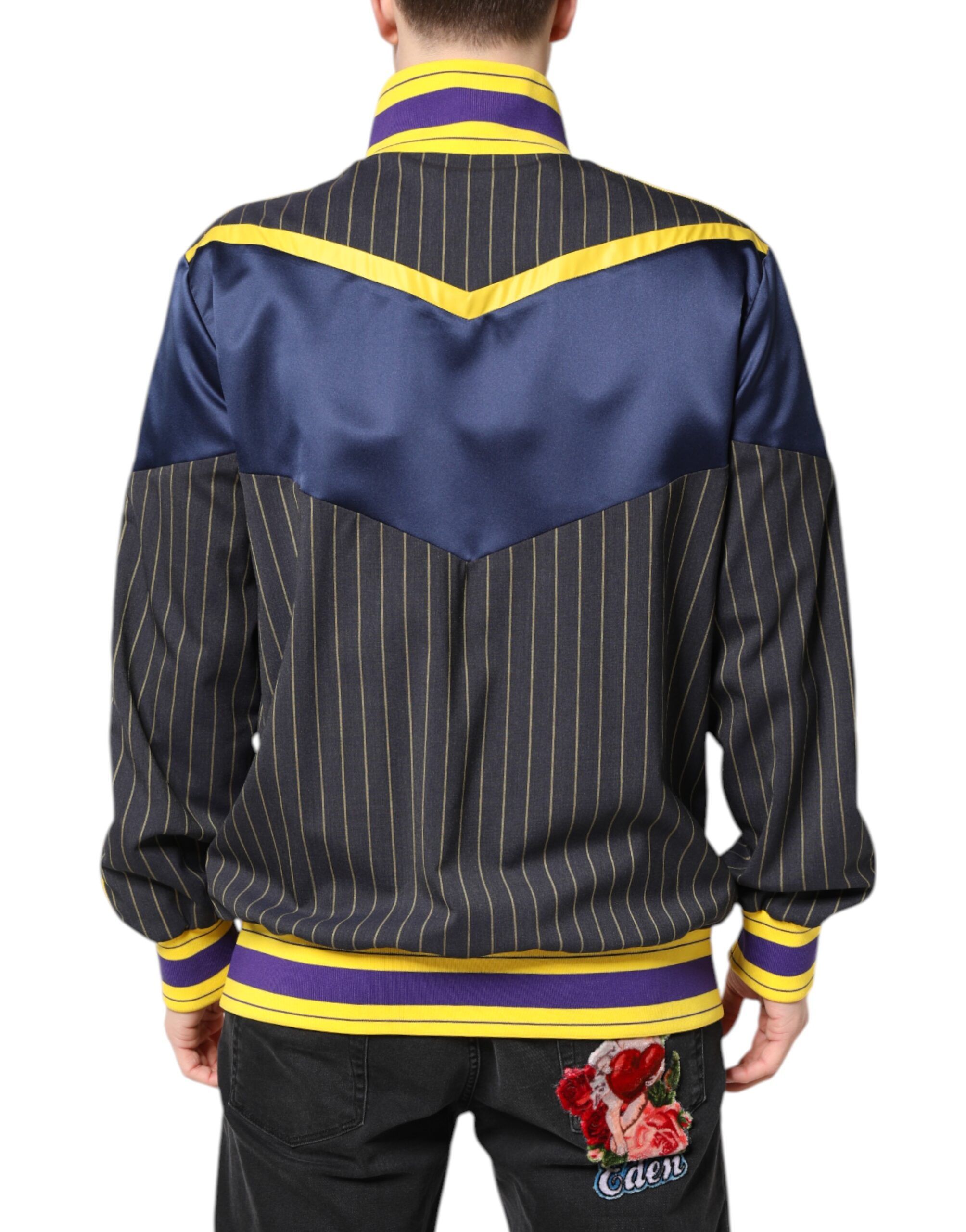Striped Logo Full Zip Bomber Men's Jacket - Dolce & Gabbana - Modalova