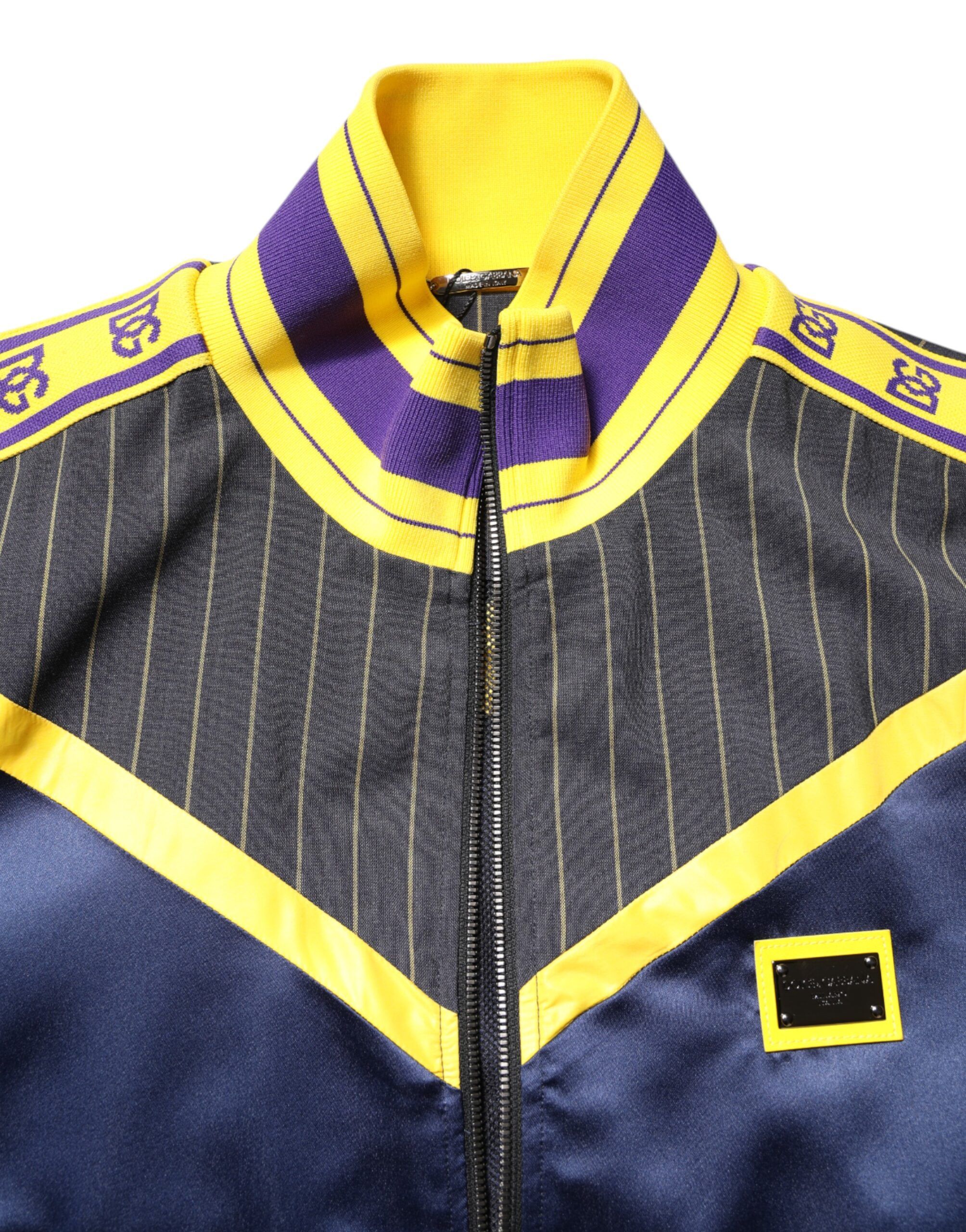 Striped Logo Full Zip Bomber Men's Jacket - Dolce & Gabbana - Modalova