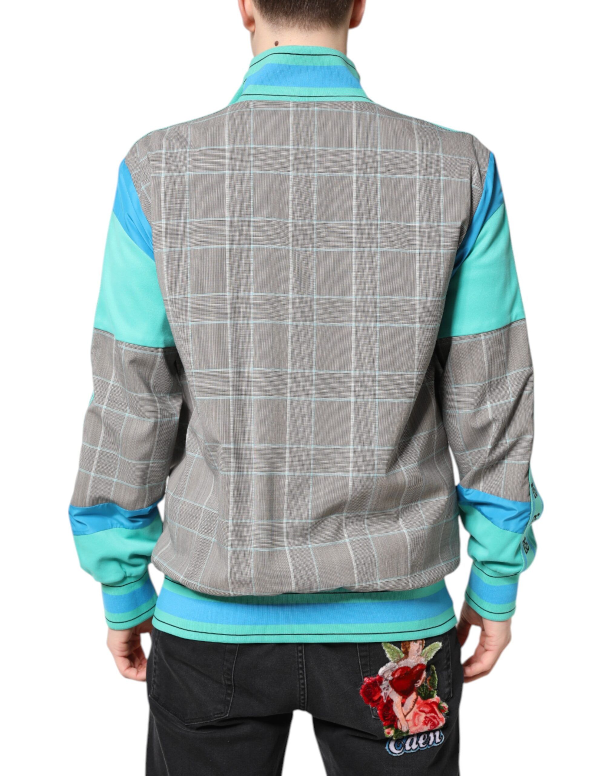 Plaid Full Zip Windbreaker Men's Jacket (Pre-Owned) - Dolce & Gabbana - Modalova