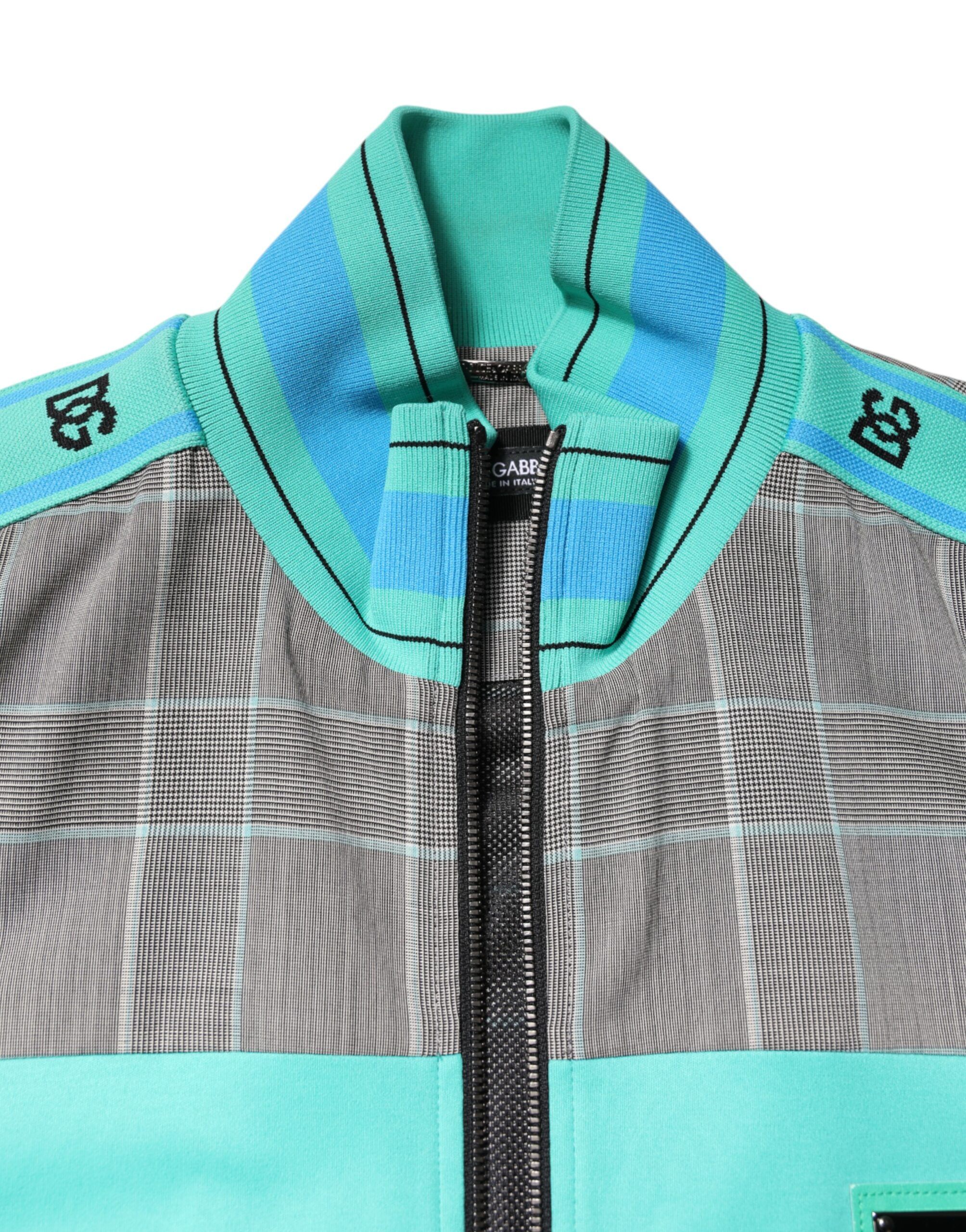 Plaid Full Zip Windbreaker Men's Jacket (Pre-Owned) - Dolce & Gabbana - Modalova