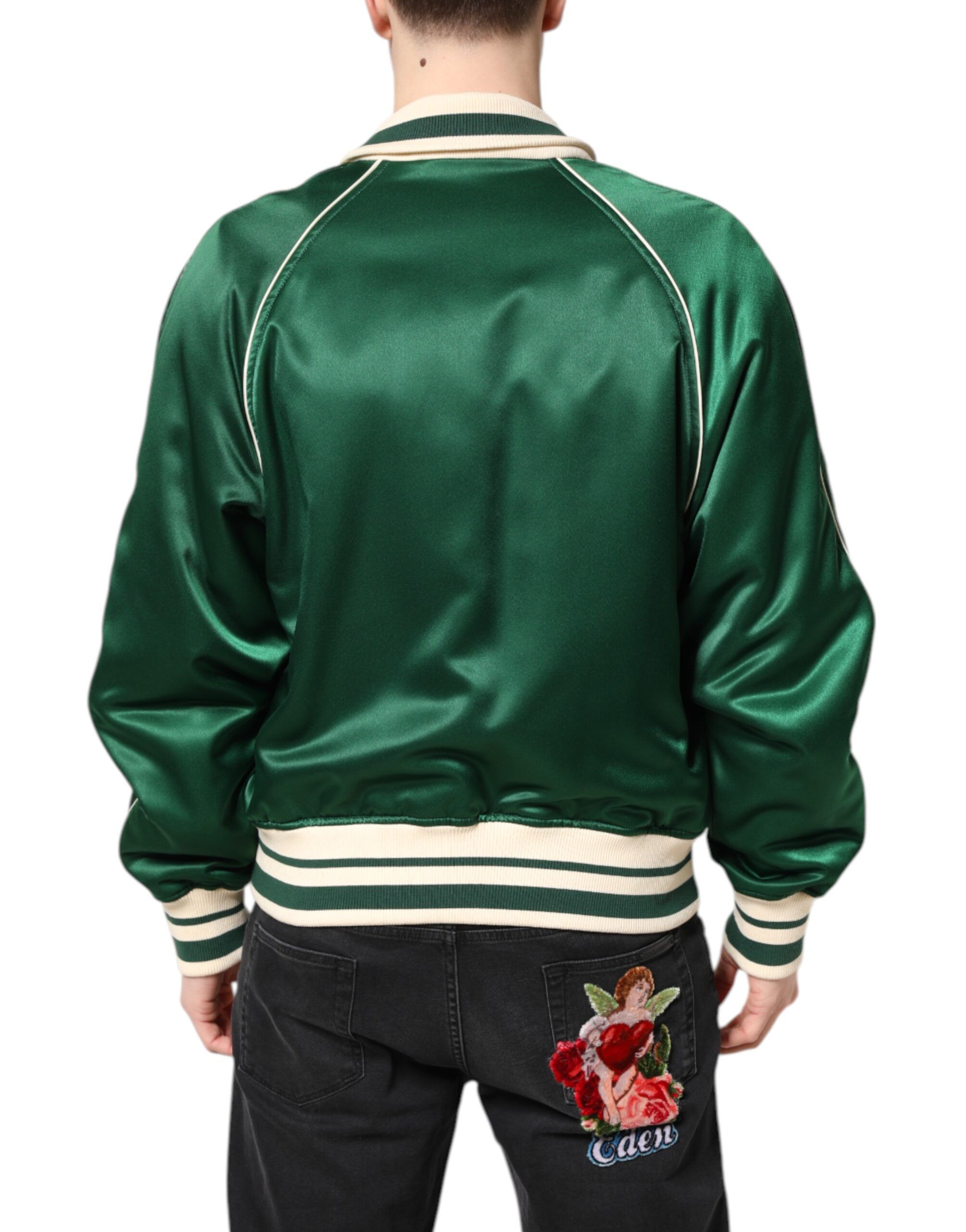 Floral DG Logo Full Zip Bomber Men's Jacket (Pre-Owned) - Dolce & Gabbana - Modalova