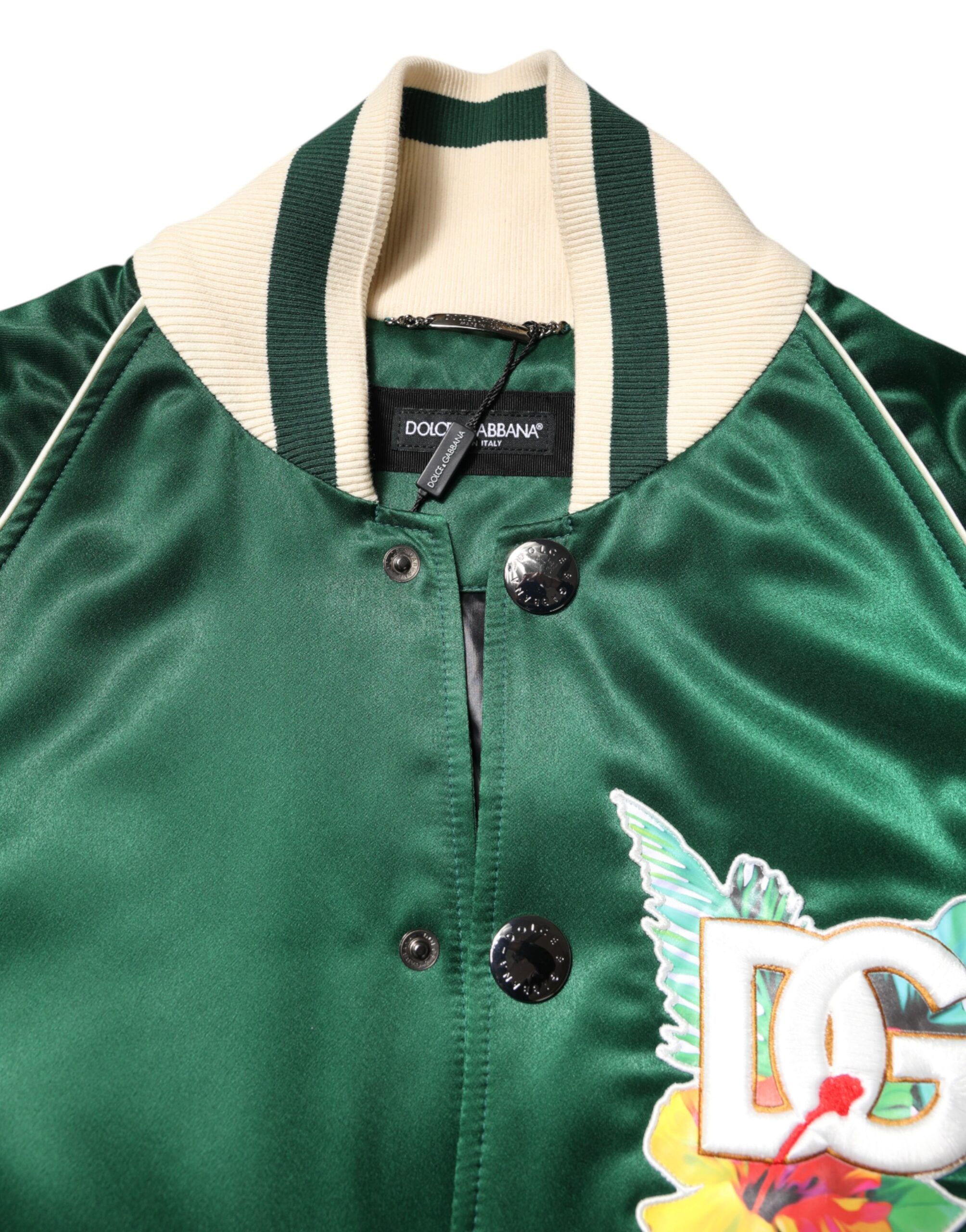 Floral DG Logo Full Zip Bomber Men's Jacket (Pre-Owned) - Dolce & Gabbana - Modalova