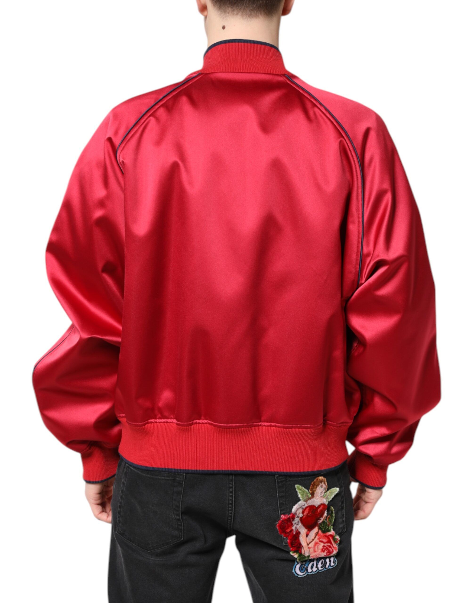 Floral Patch Full Zip Men Bomber Men's Jacket (Pre-Owned) - Dolce & Gabbana - Modalova