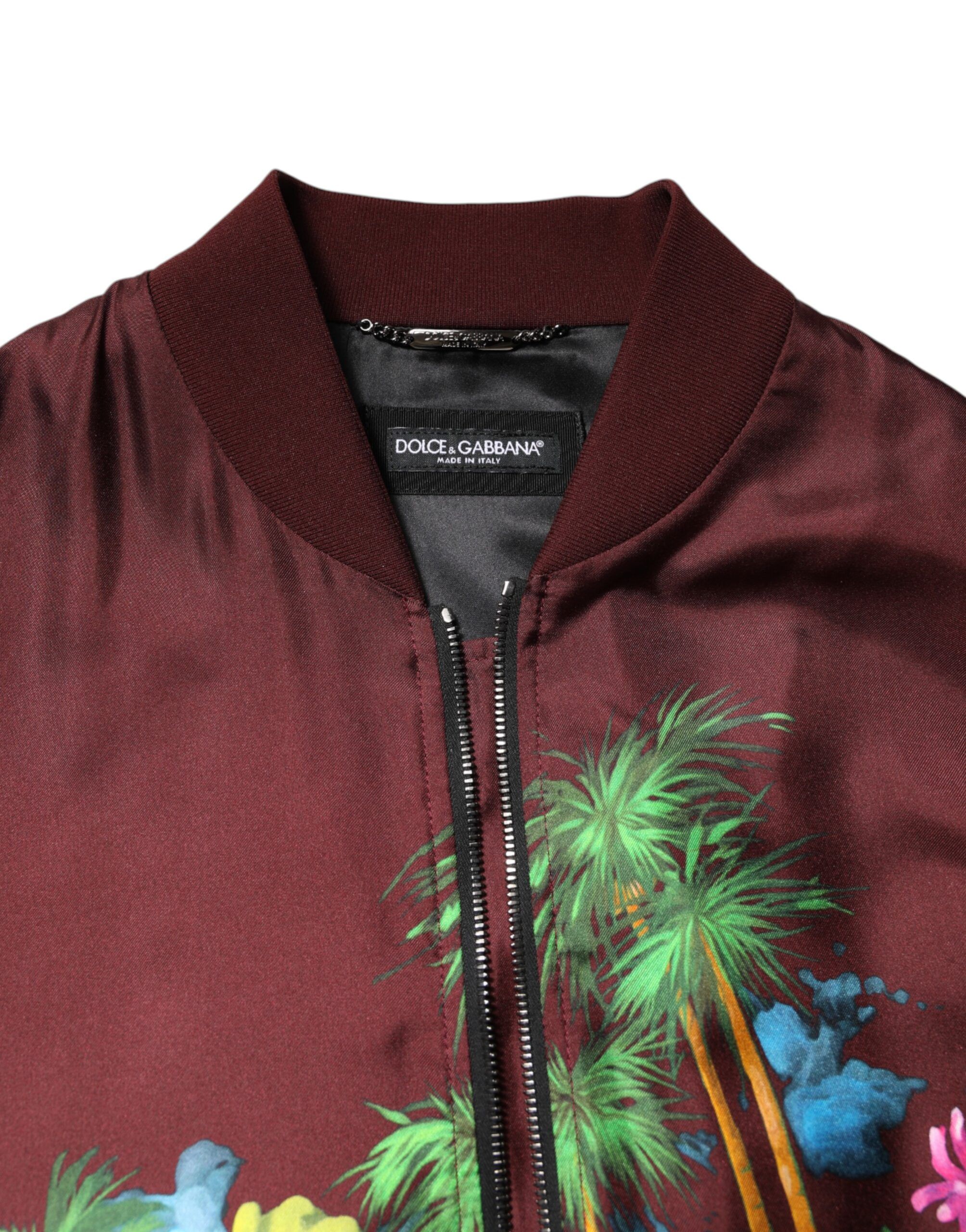 Floral Print Full Zip Bomber Men's Jacket - Dolce & Gabbana - Modalova