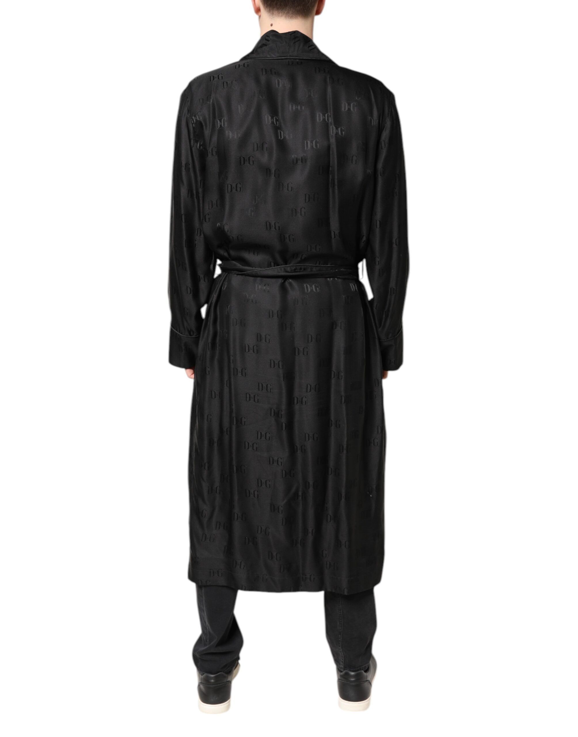 Silk DG Logo Men Wrap Robe Coat Men's Jacket - Dolce & Gabbana - Modalova