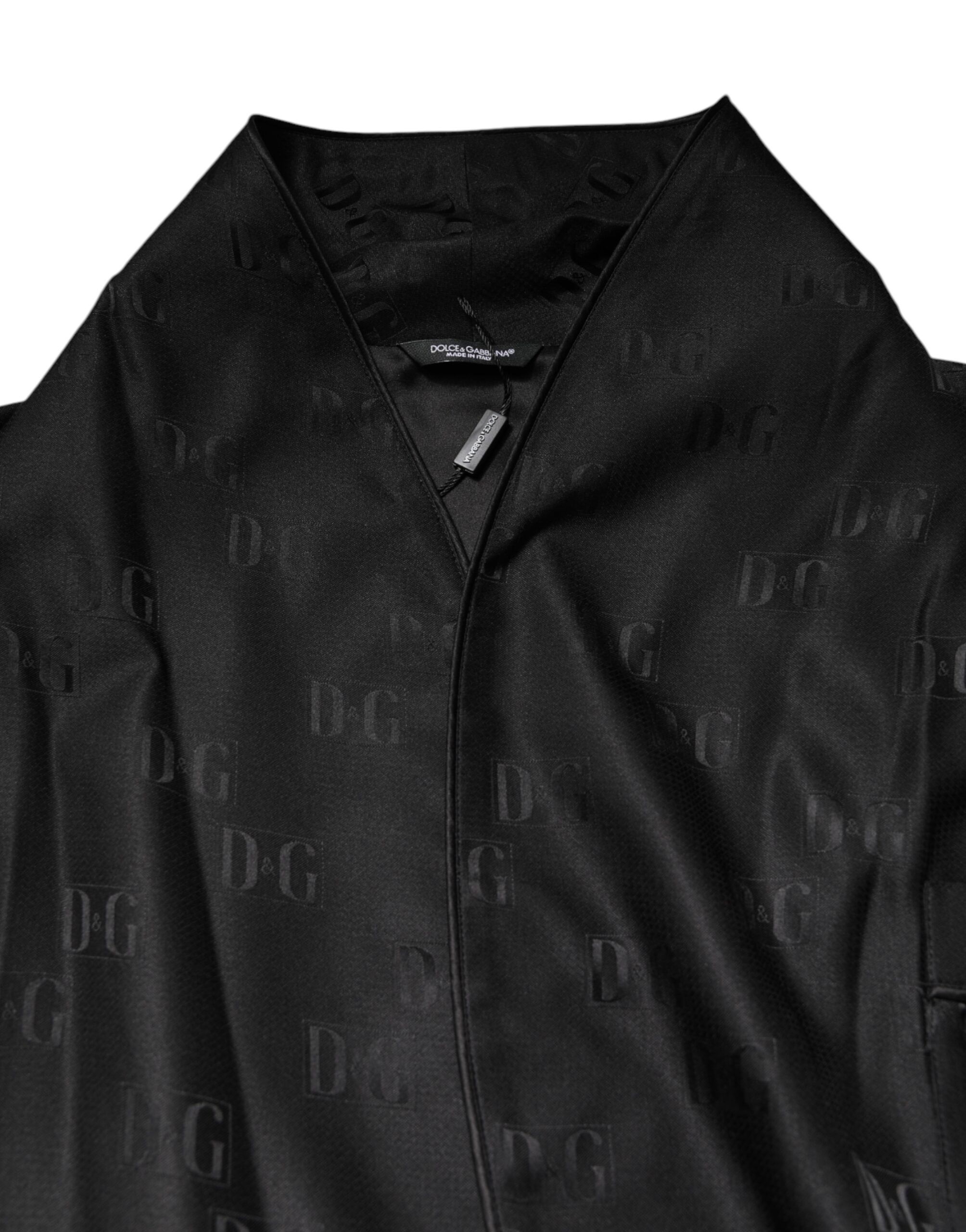 Silk DG Logo Men Wrap Robe Coat Men's Jacket - Dolce & Gabbana - Modalova