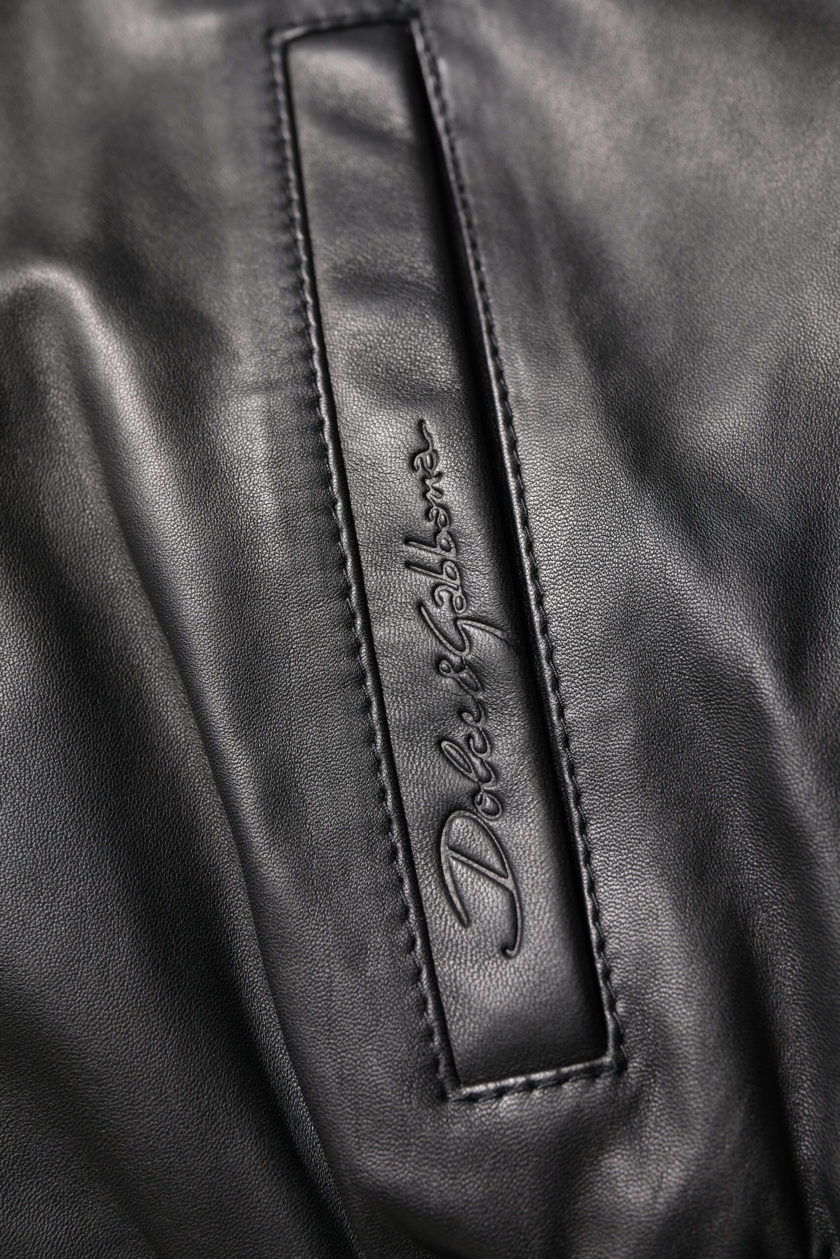 Lambskin Leather Full Zip Biker Men's Jacket (Pre-Owned) - Dolce & Gabbana - Modalova