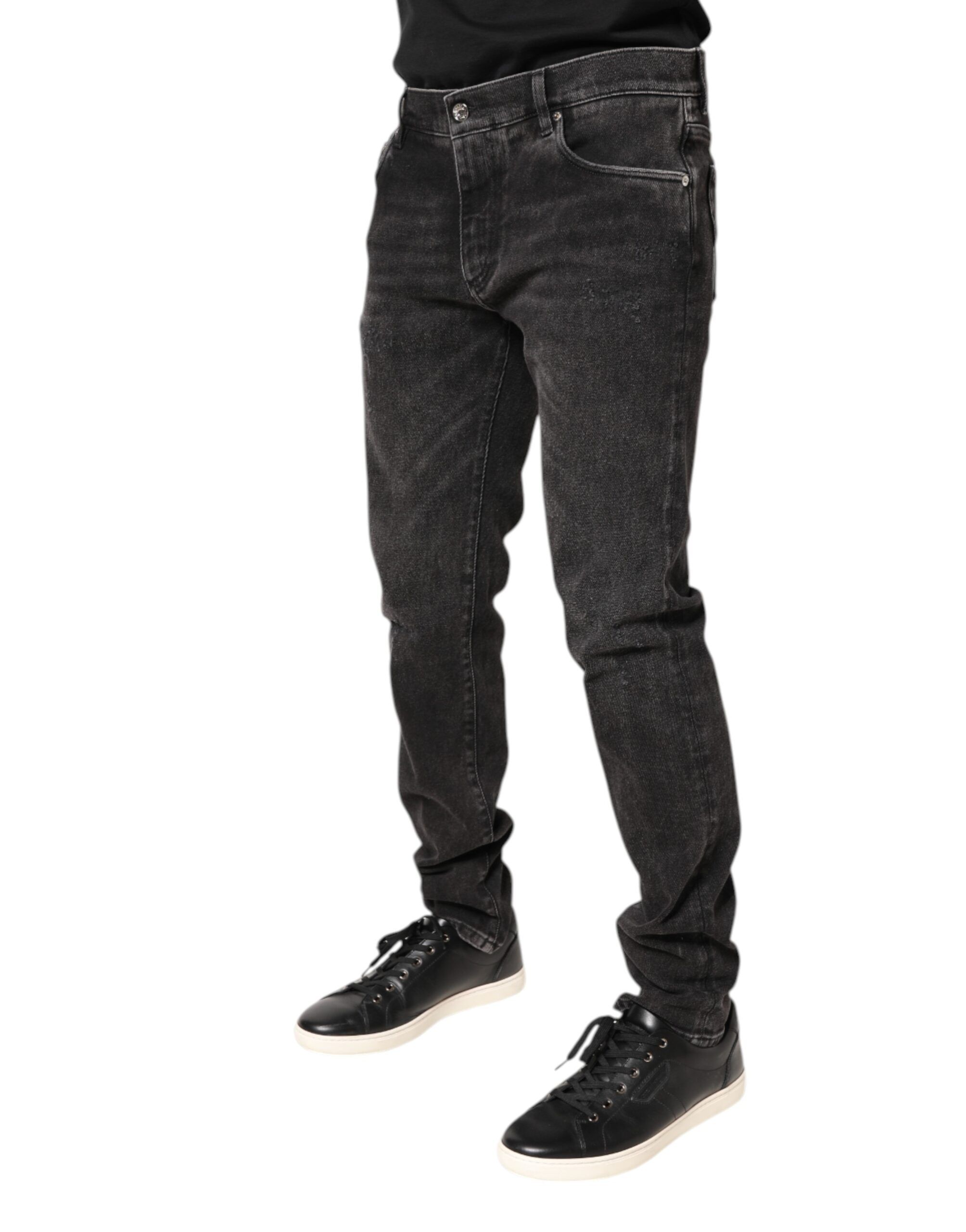 Washed Cotton Skinny Denim Men's Jeans - Dolce & Gabbana - Modalova