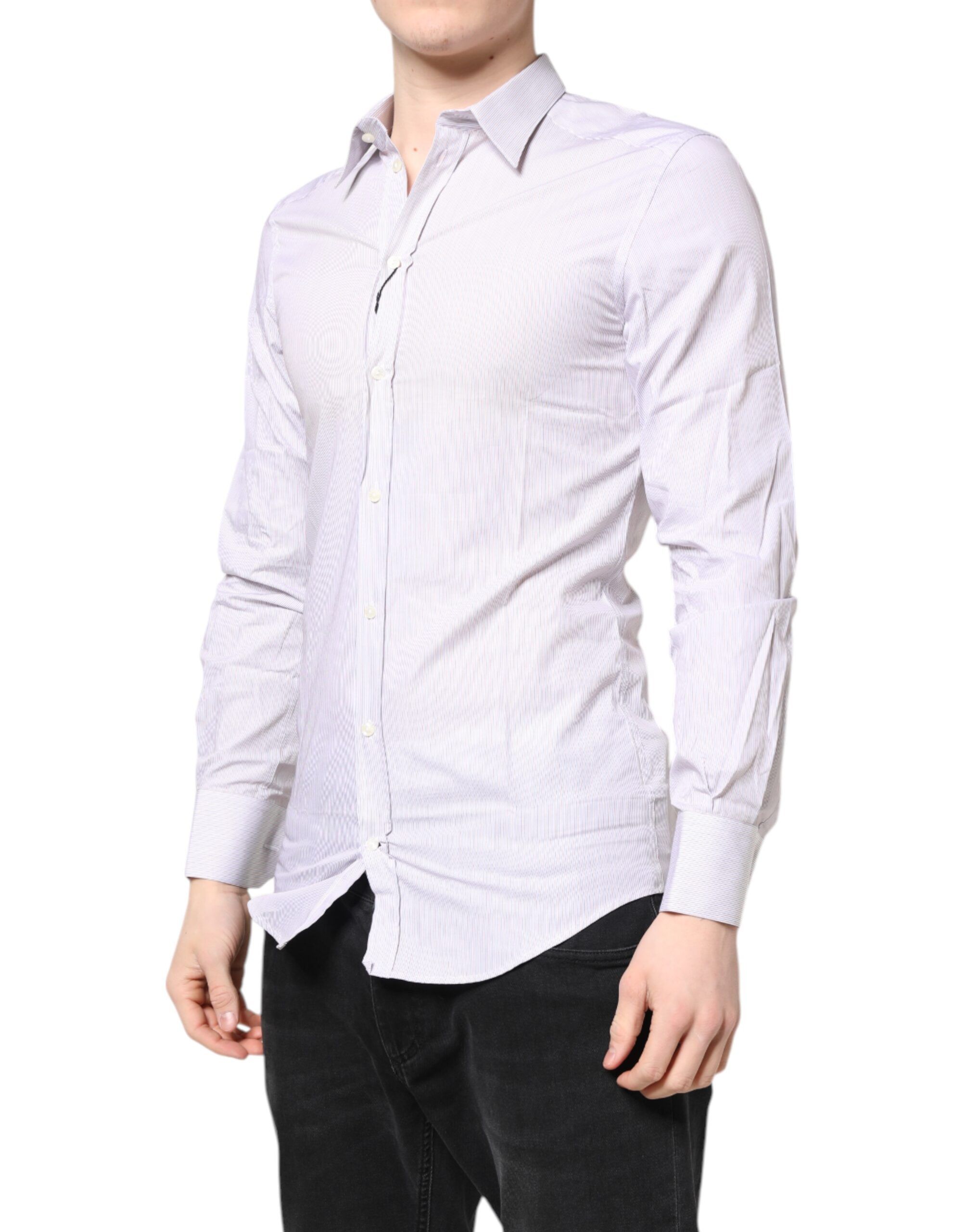Striped Cotton GOLD Long Sleeves Men's Shirt (Pre-Owned) - Dolce & Gabbana - Modalova
