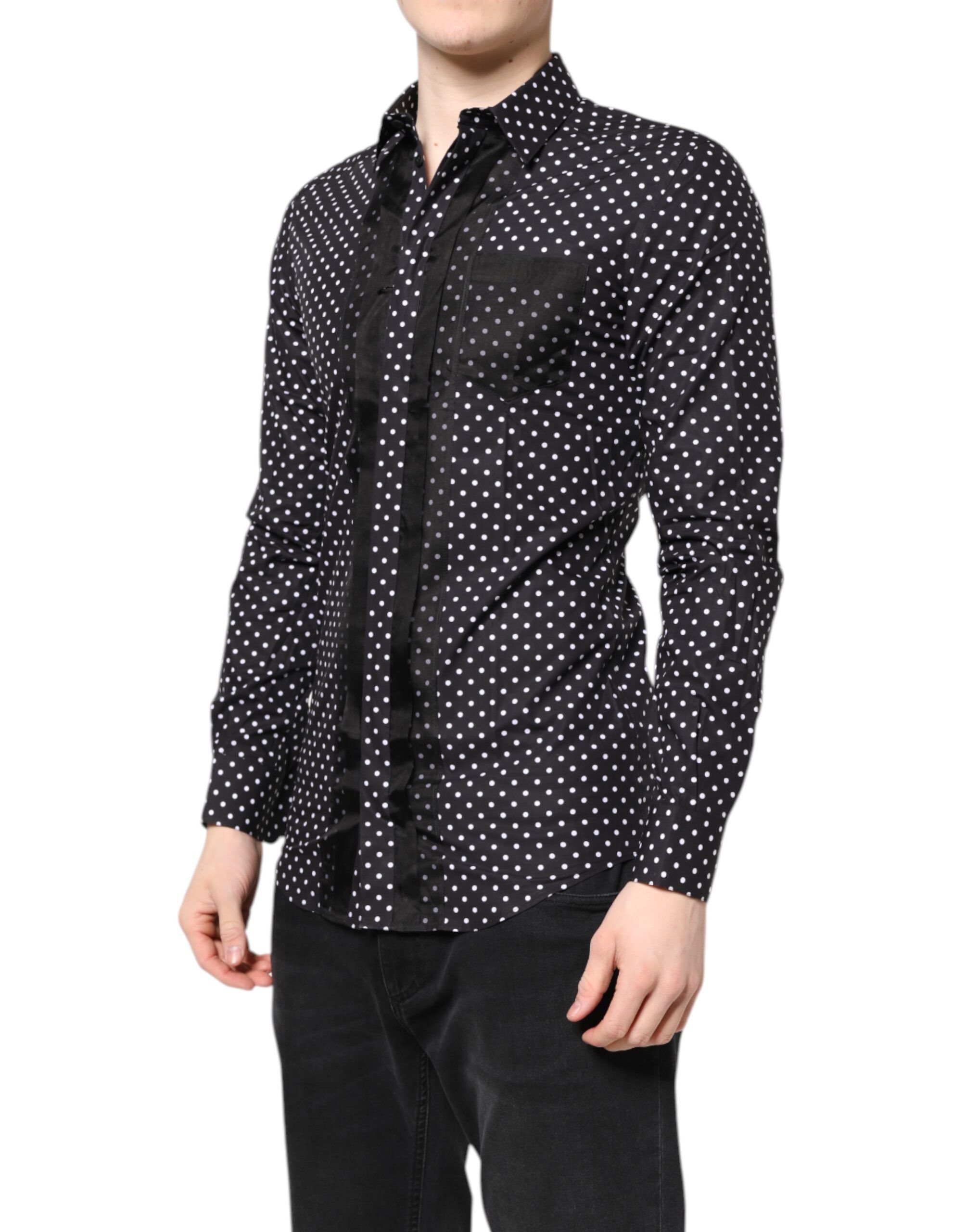 Polka Dot Long Sleeves Gold Formal Men's Shirt - Dolce & Gabbana - Modalova