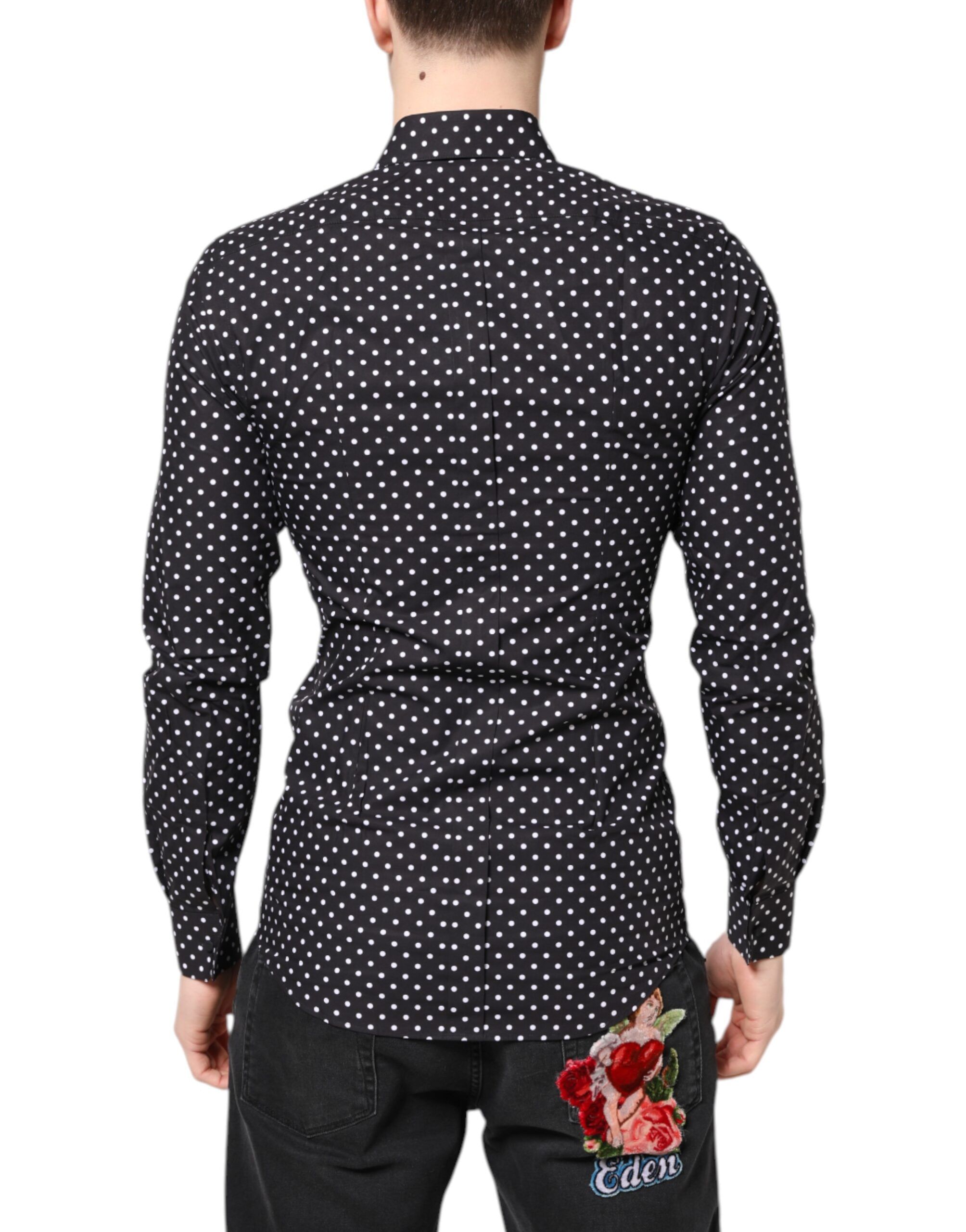 Polka Dot Long Sleeves Gold Formal Men's Shirt - Dolce & Gabbana - Modalova