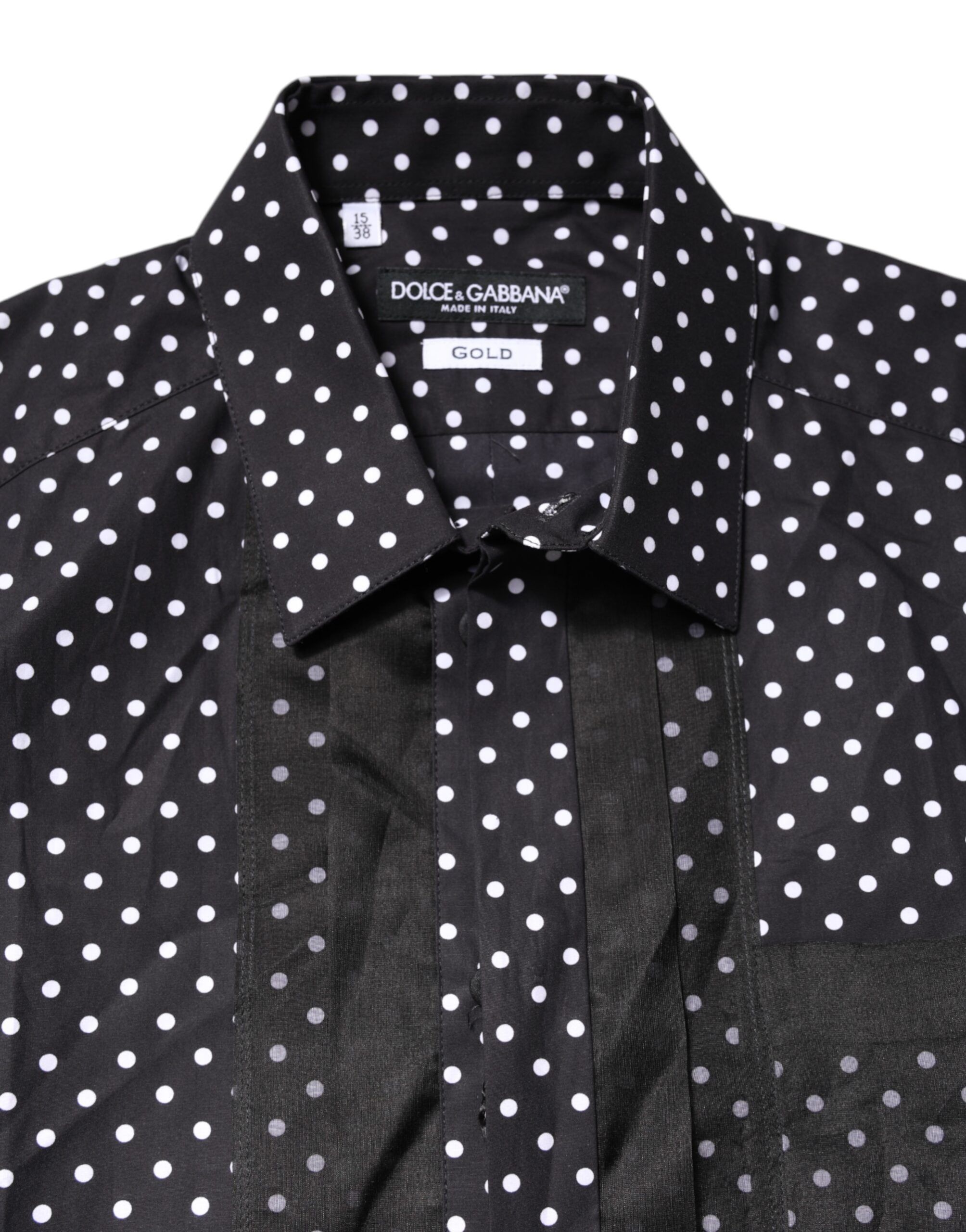 Polka Dot Long Sleeves Gold Formal Men's Shirt - Dolce & Gabbana - Modalova