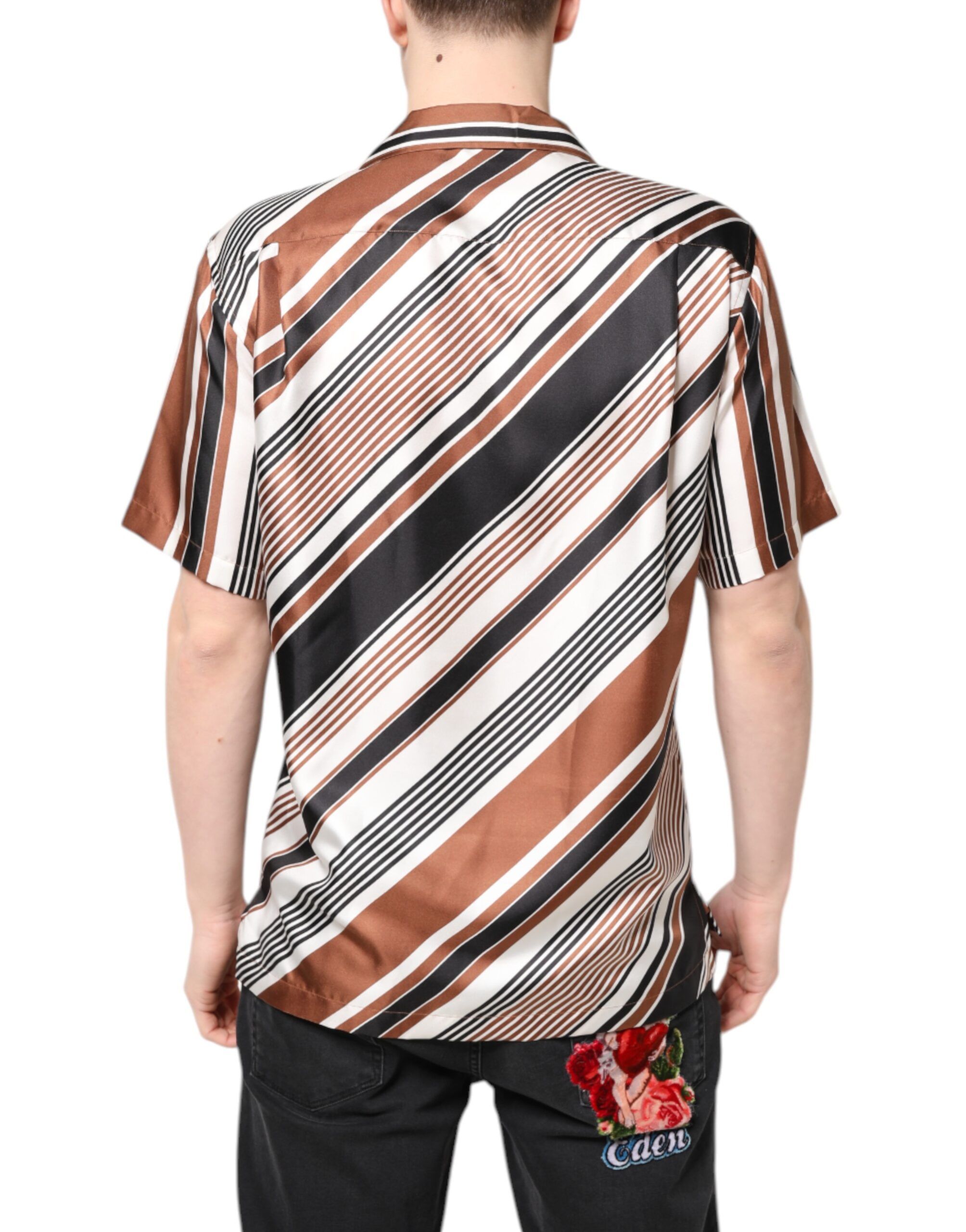 Striped Silk Short Sleeves Men's Shirt (Pre-Owned) - Dolce & Gabbana - Modalova