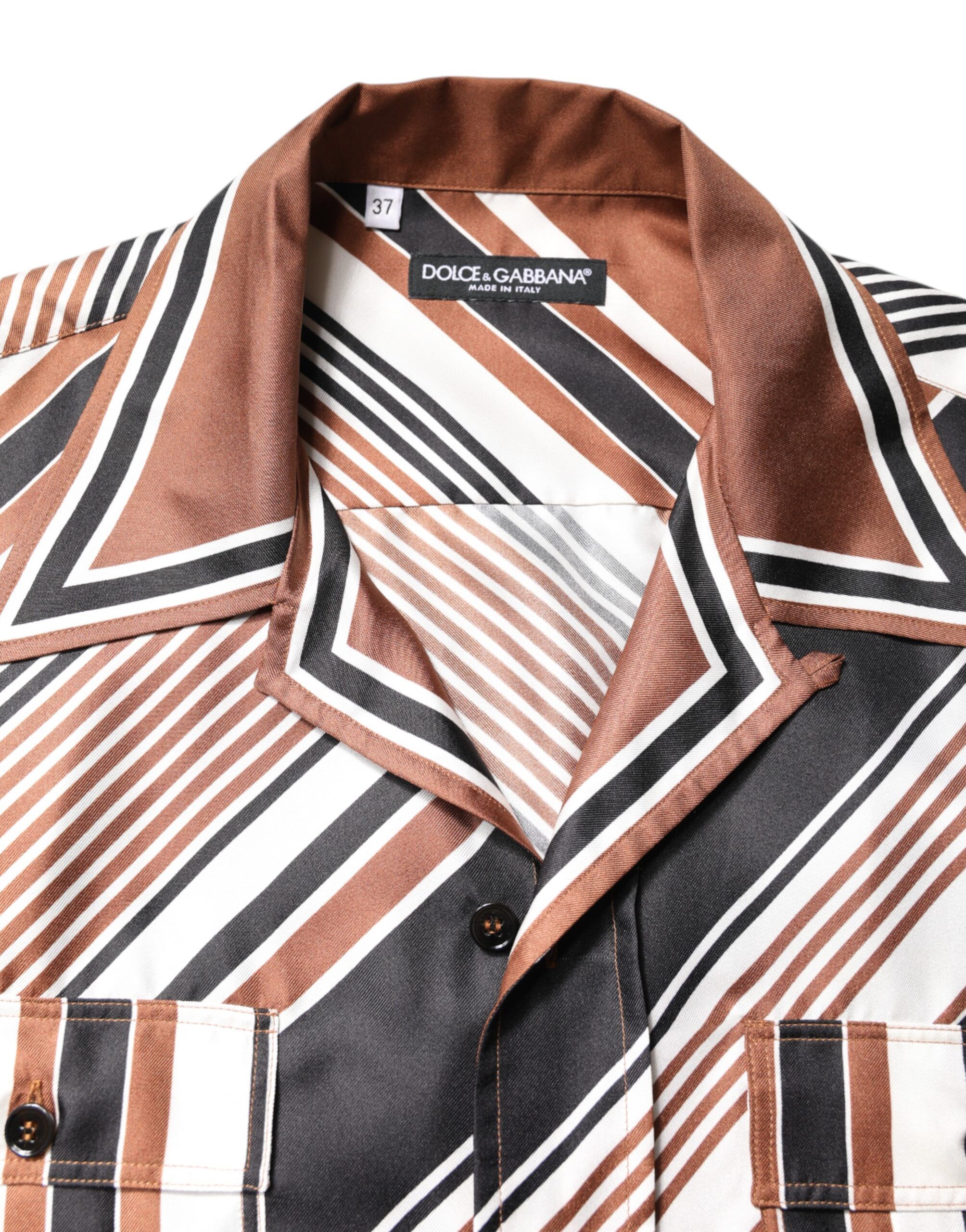 Striped Silk Short Sleeves Men's Shirt (Pre-Owned) - Dolce & Gabbana - Modalova