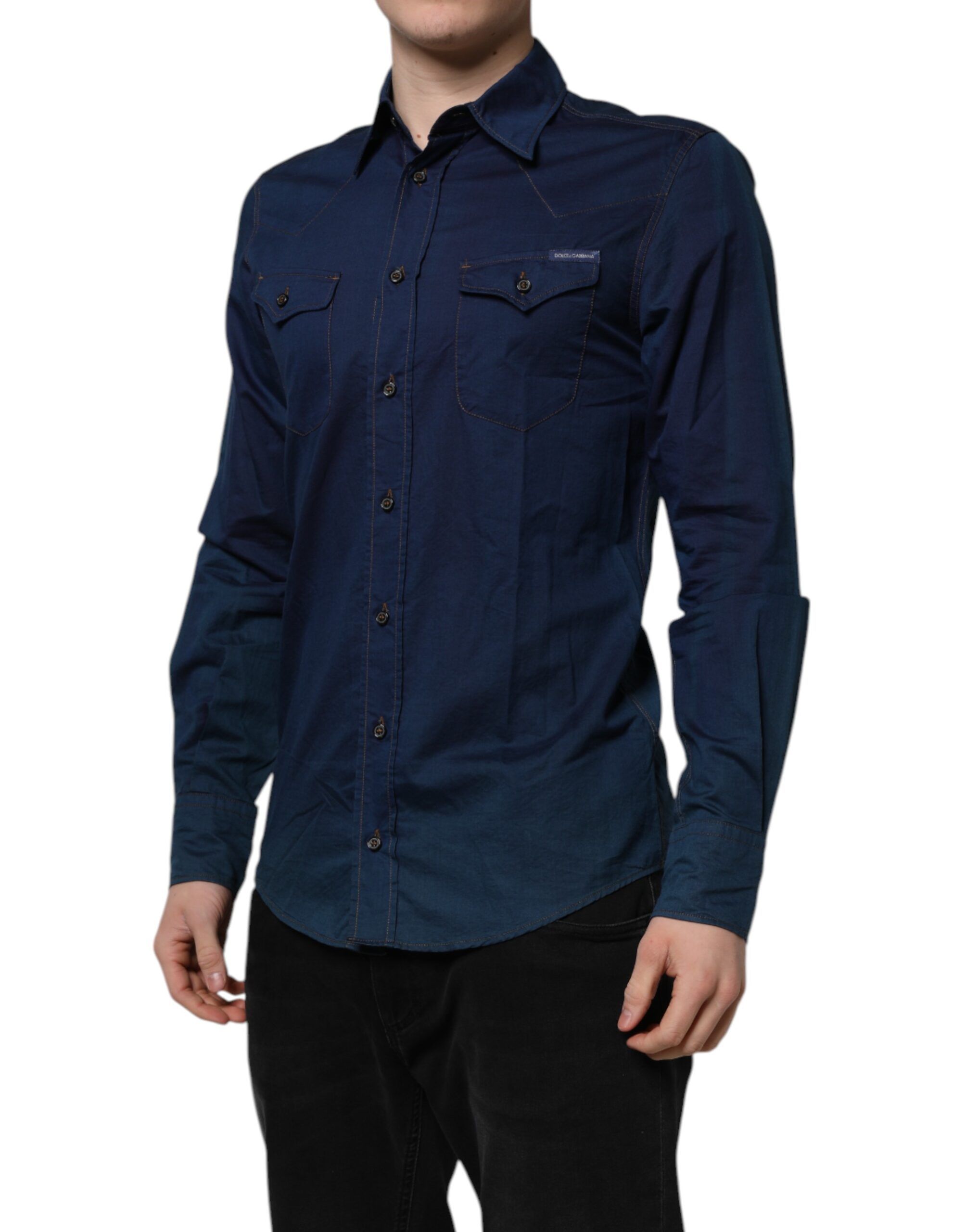 Cotton GOLD Long Sleeves Casual Men's Shirt (Pre-Owned) - Dolce & Gabbana - Modalova