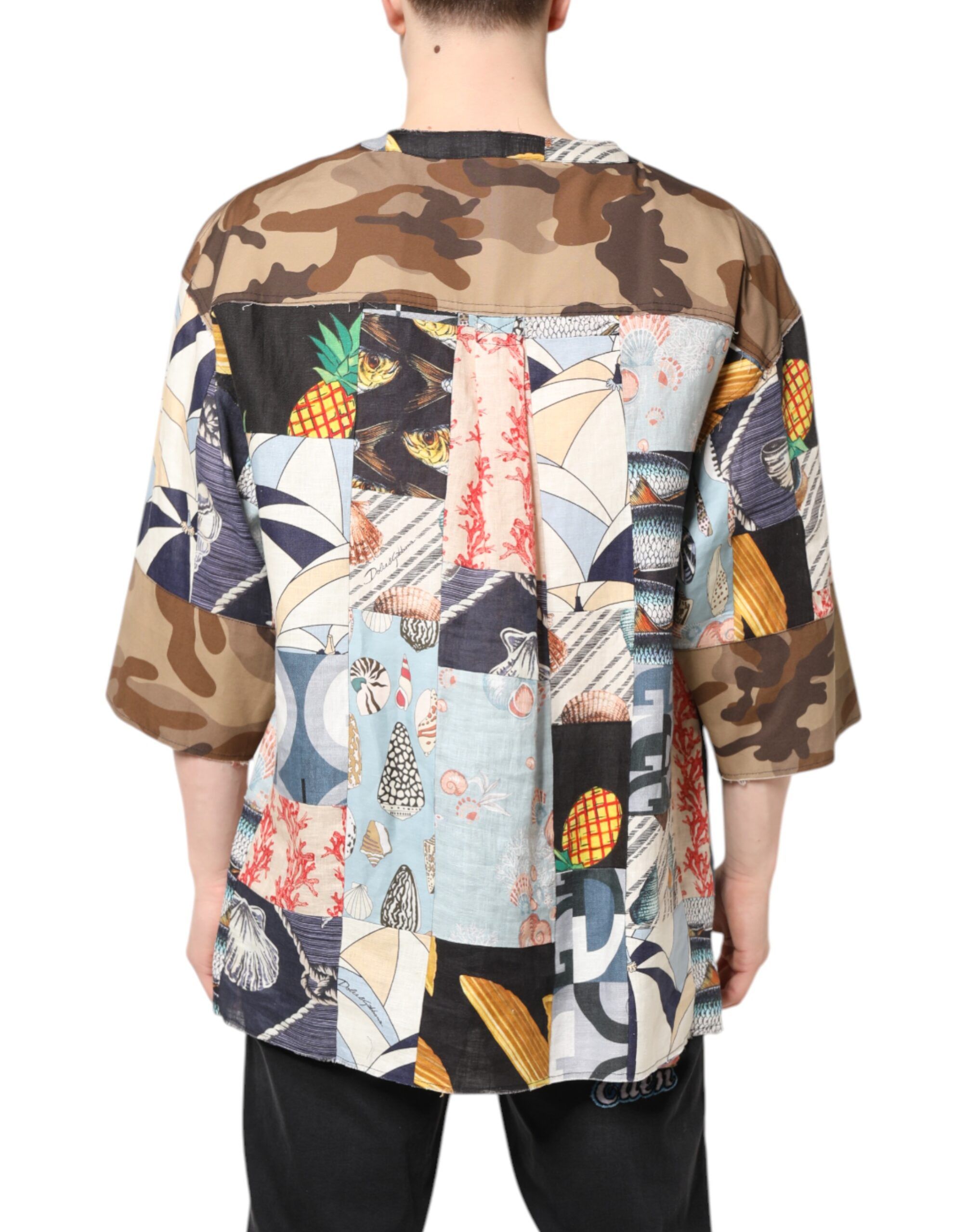 Patchwork Short Sleeves Men's Shirt - Dolce & Gabbana - Modalova