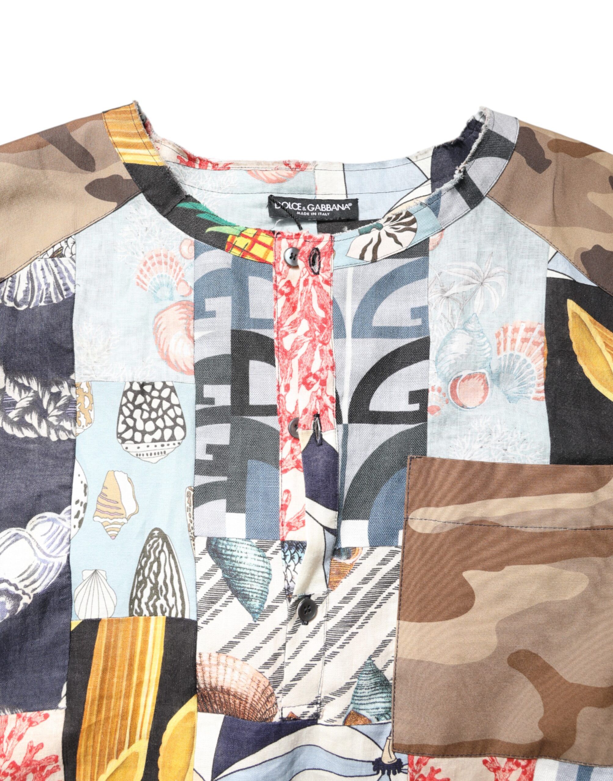 Patchwork Short Sleeves Men's Shirt - Dolce & Gabbana - Modalova