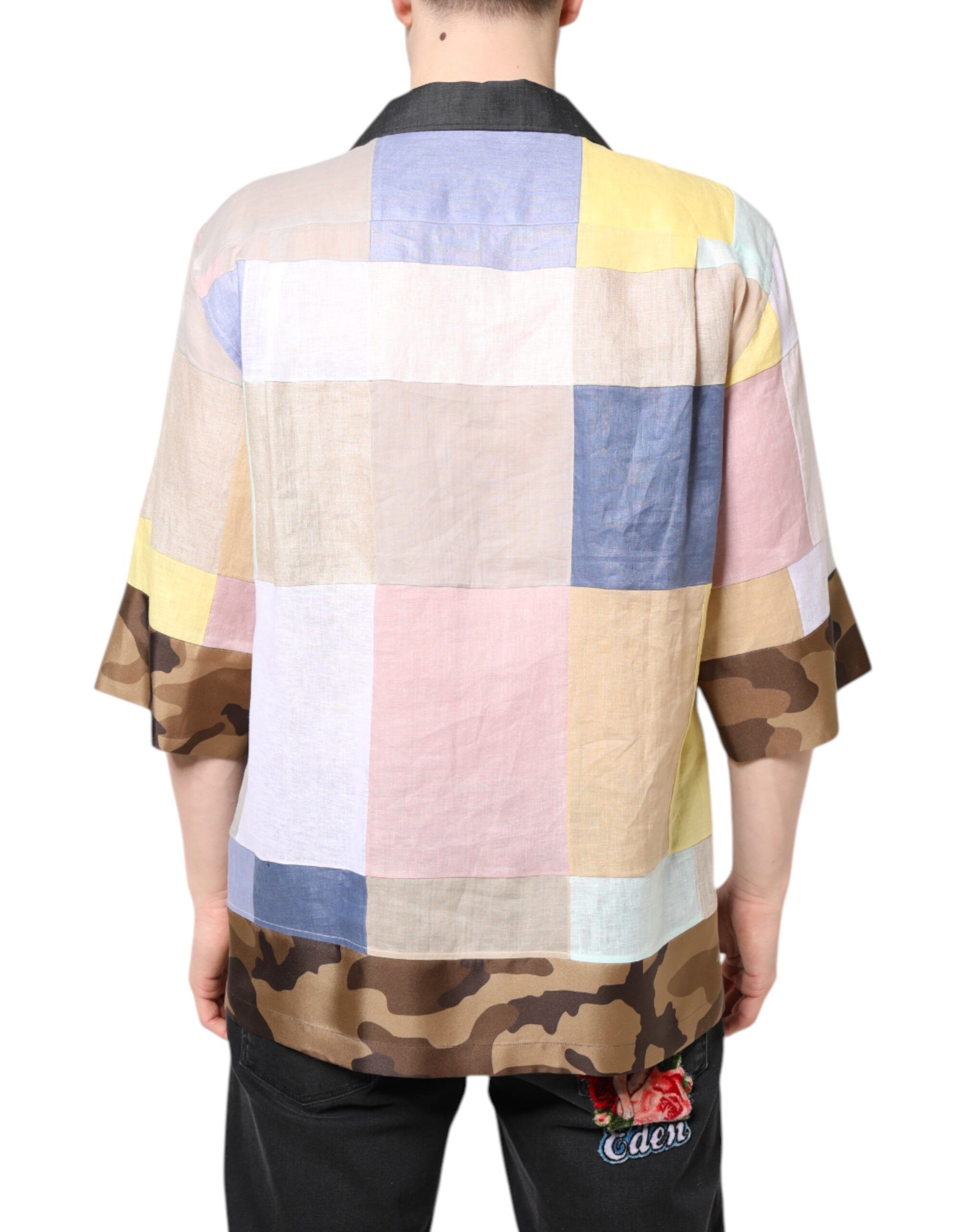 Patchwork Short Sleeve Men's Shirt - Dolce & Gabbana - Modalova