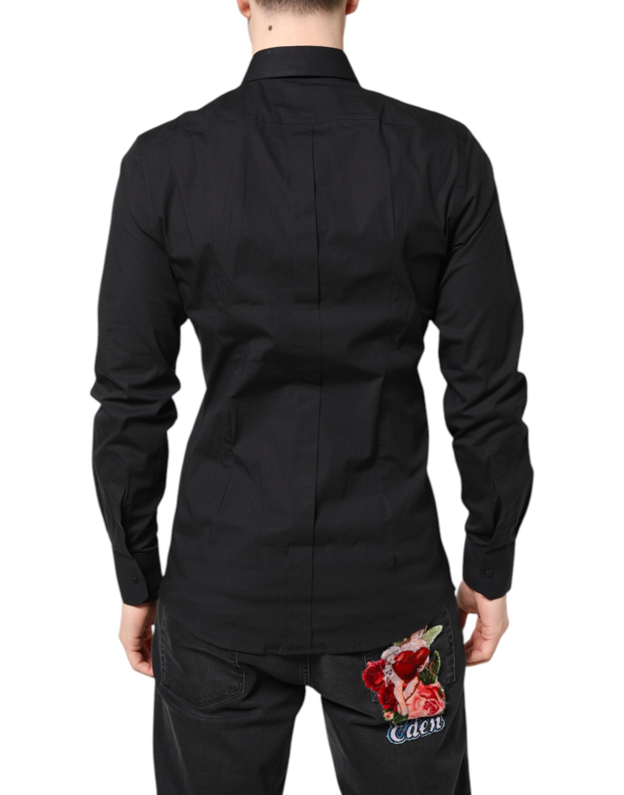 GOLD Cotton Dress Formal Men's Shirt - Dolce & Gabbana - Modalova