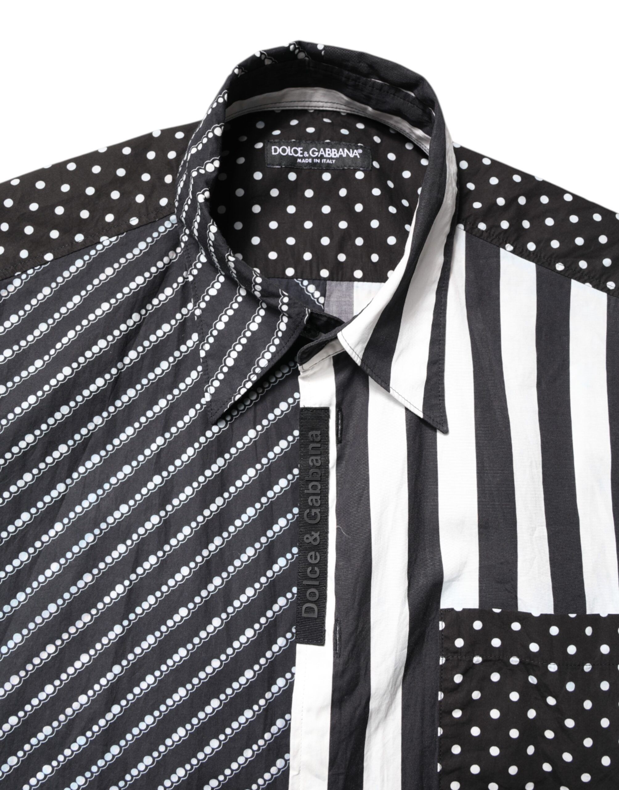 Black White Stripe Button Down Casual Men's Shirt (Pre-Owned) - Dolce & Gabbana - Modalova