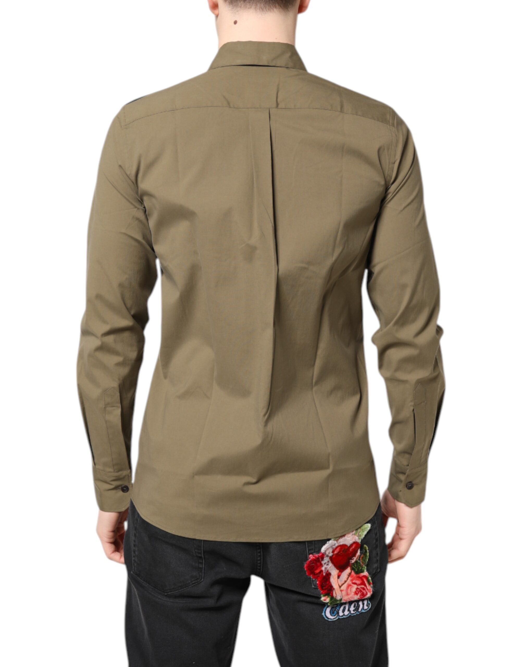 Cotton Stretch Casual Long Sleeves Men's Shirt - Dolce & Gabbana - Modalova