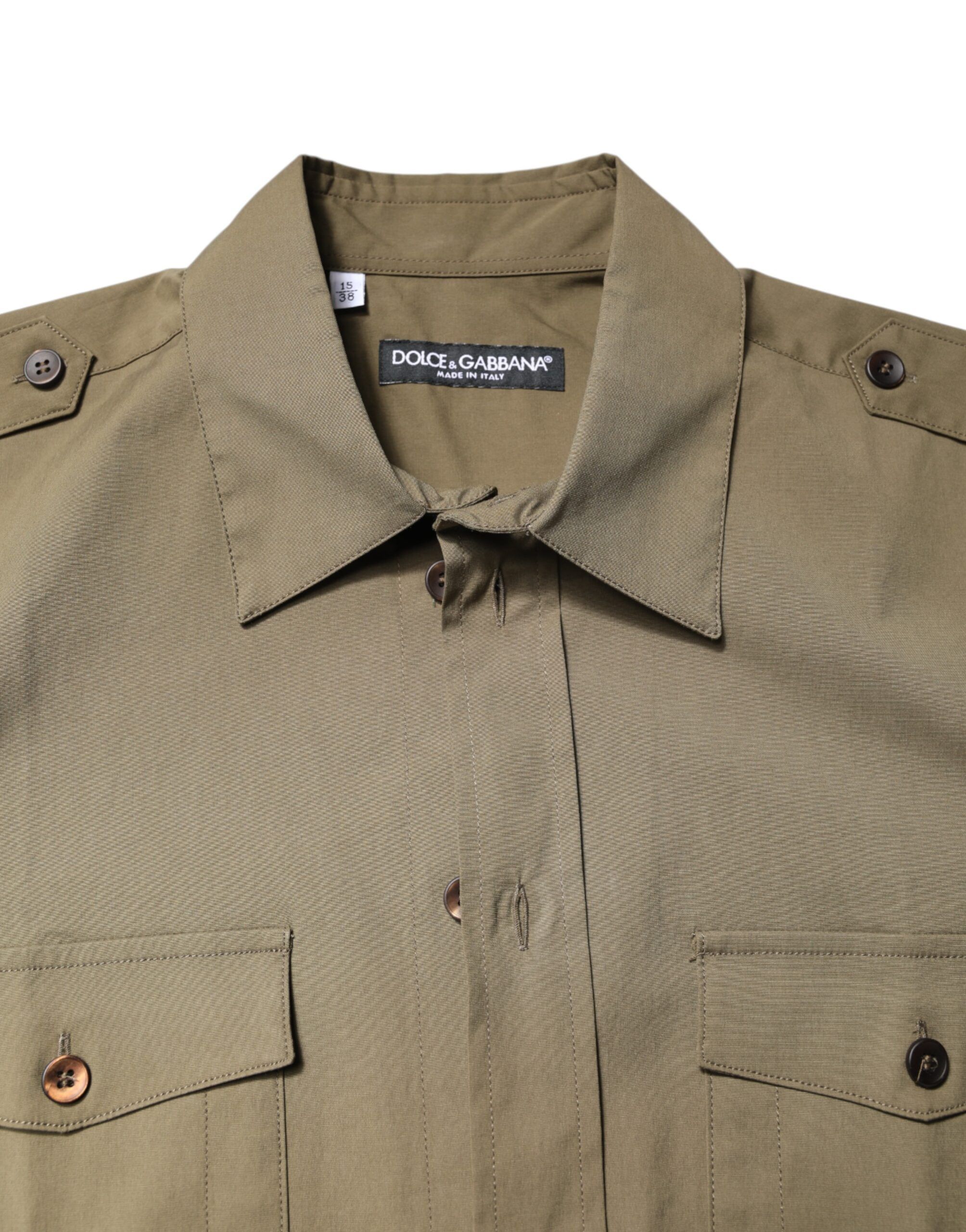 Cotton Stretch Casual Long Sleeves Men's Shirt - Dolce & Gabbana - Modalova