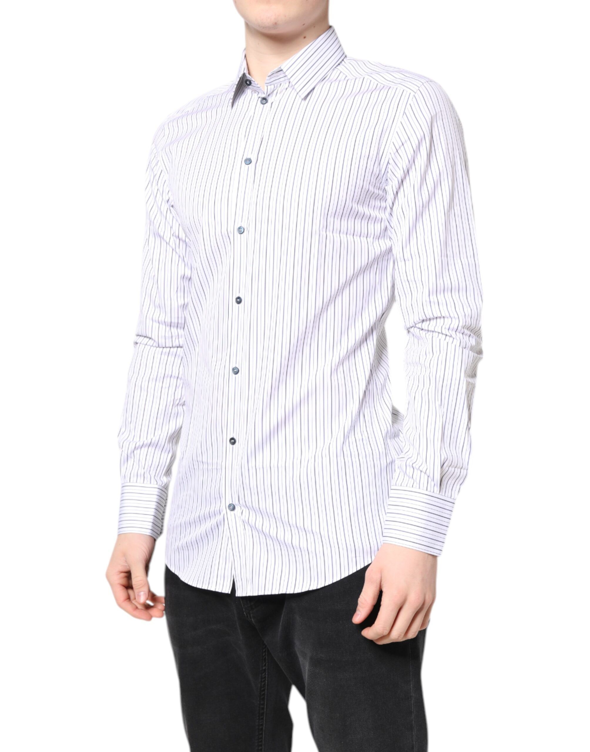 Stripes GOLD Cotton Formal Men's Shirt - Dolce & Gabbana - Modalova