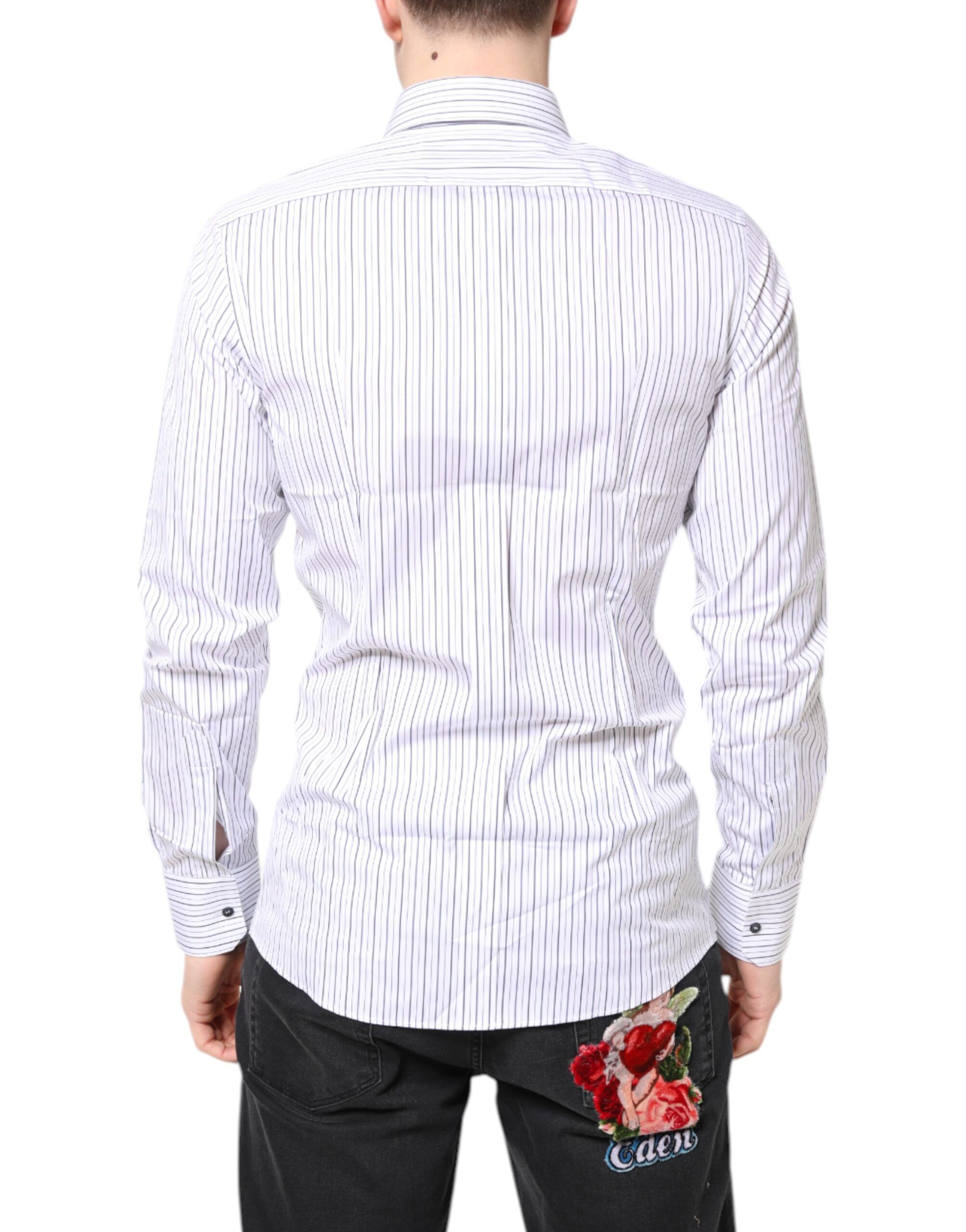 Stripes GOLD Cotton Formal Men's Shirt - Dolce & Gabbana - Modalova