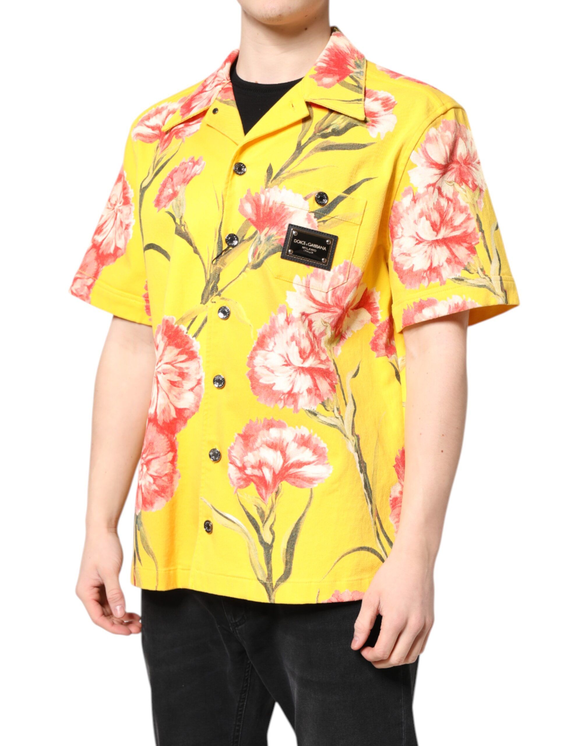 Floral Men Button Down Casual Men's Shirt - Dolce & Gabbana - Modalova