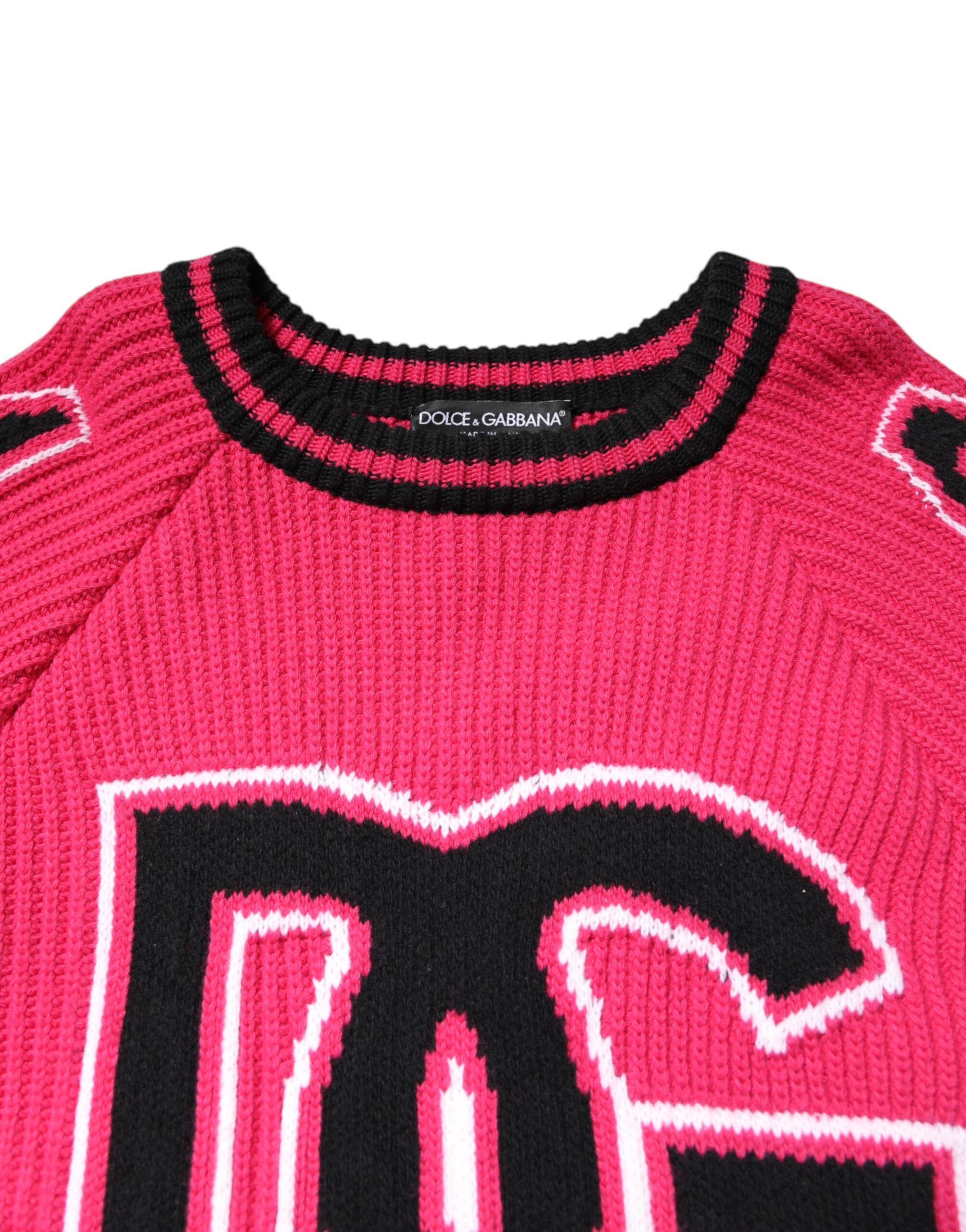 Cotton Logo Print Knit Pullover Men's Sweater - Dolce & Gabbana - Modalova