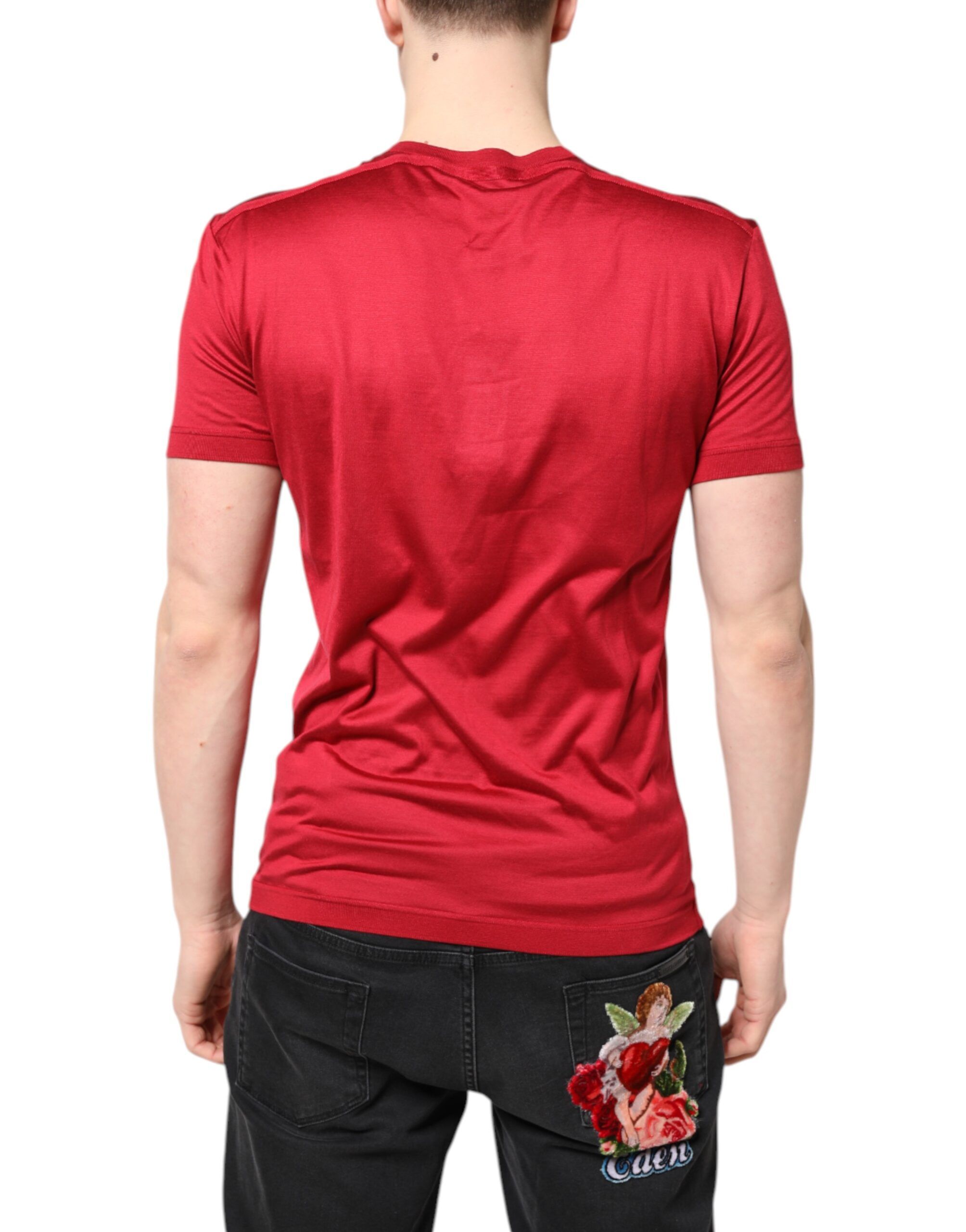 Silk DG Crown Logo Short Sleeve Men's T-shirt (Pre-Owned) - Dolce & Gabbana - Modalova
