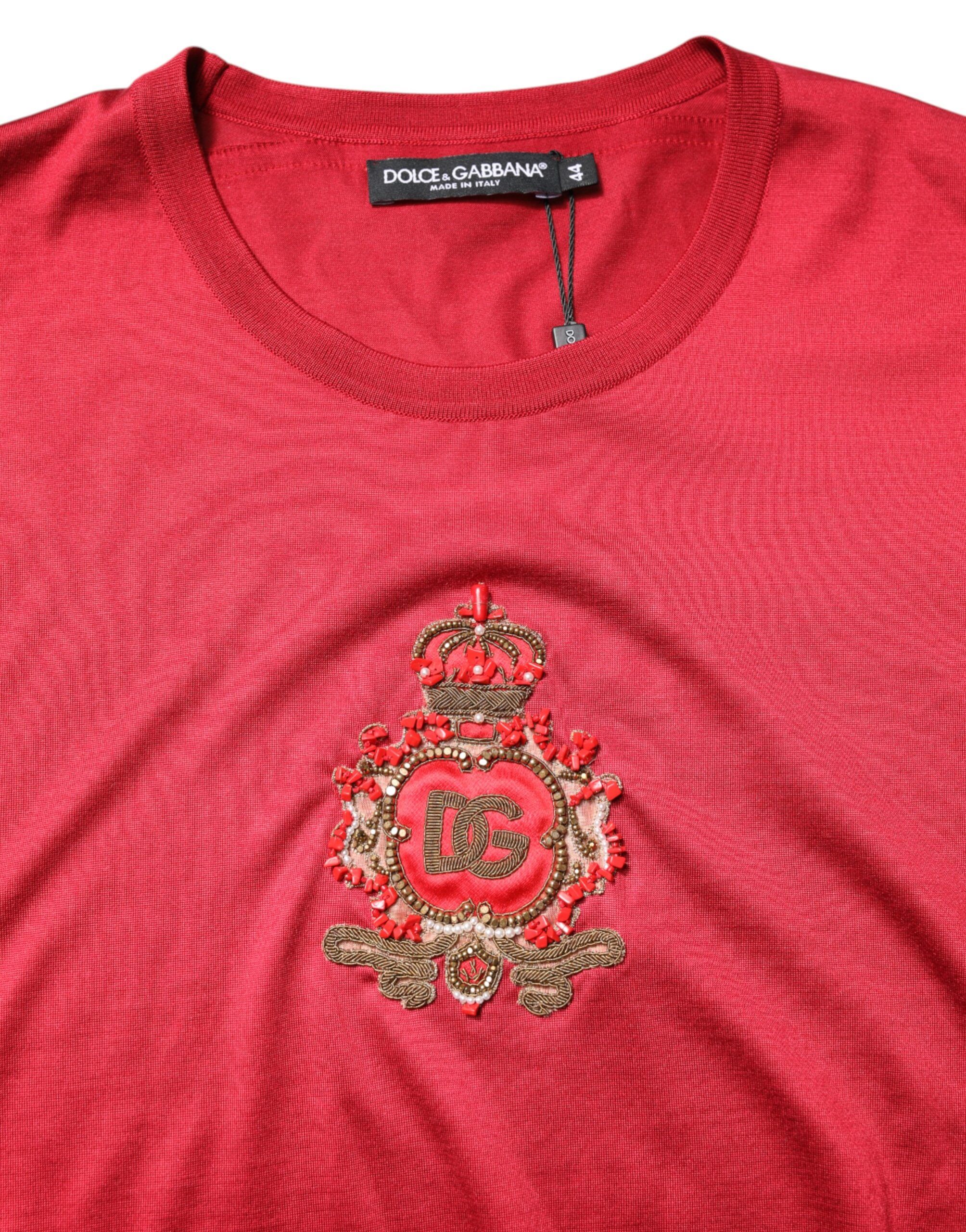 Silk DG Crown Logo Short Sleeve Men's T-shirt (Pre-Owned) - Dolce & Gabbana - Modalova