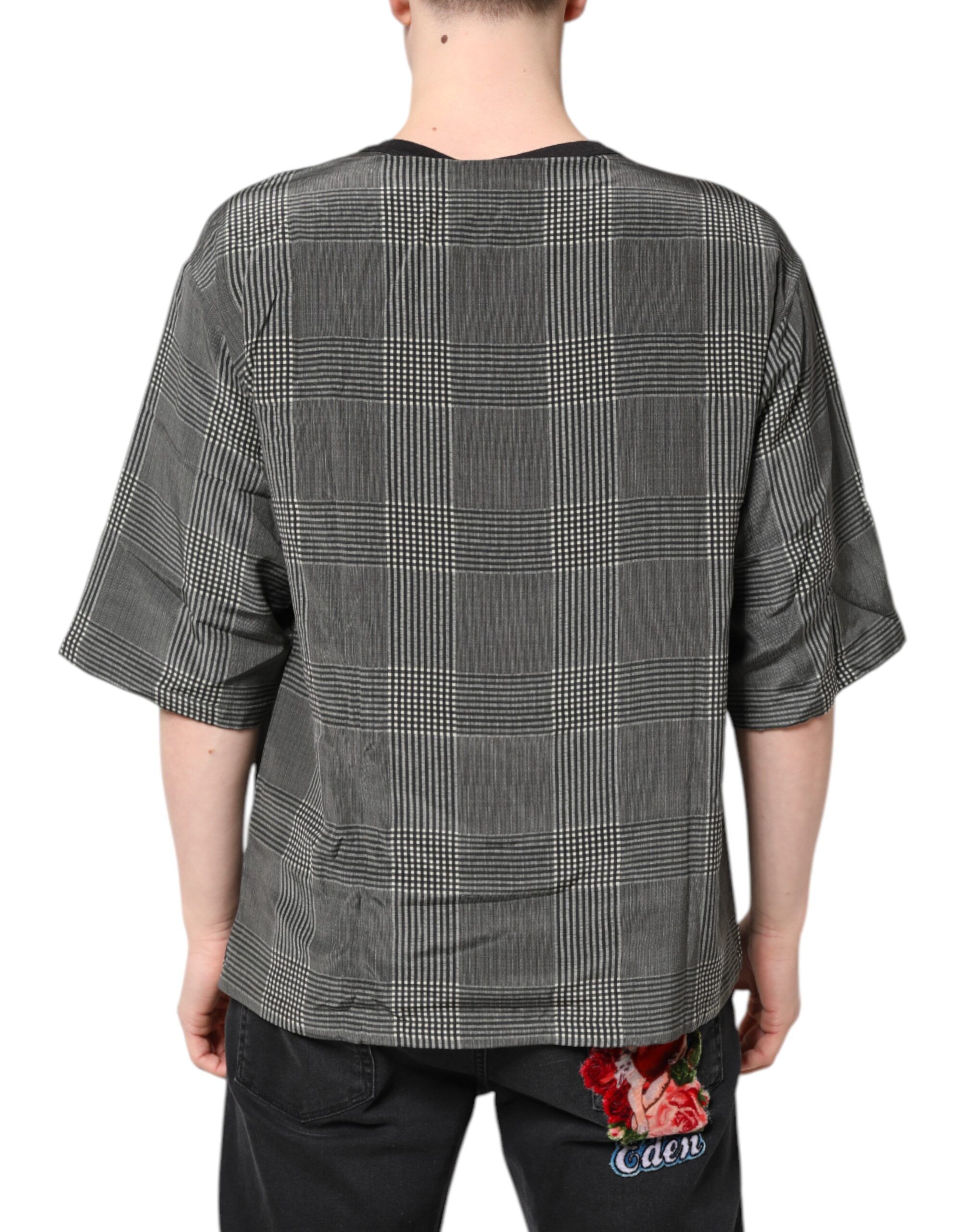Black White Graphic Print Short Sleeve Men's T-shirt - Dolce & Gabbana - Modalova