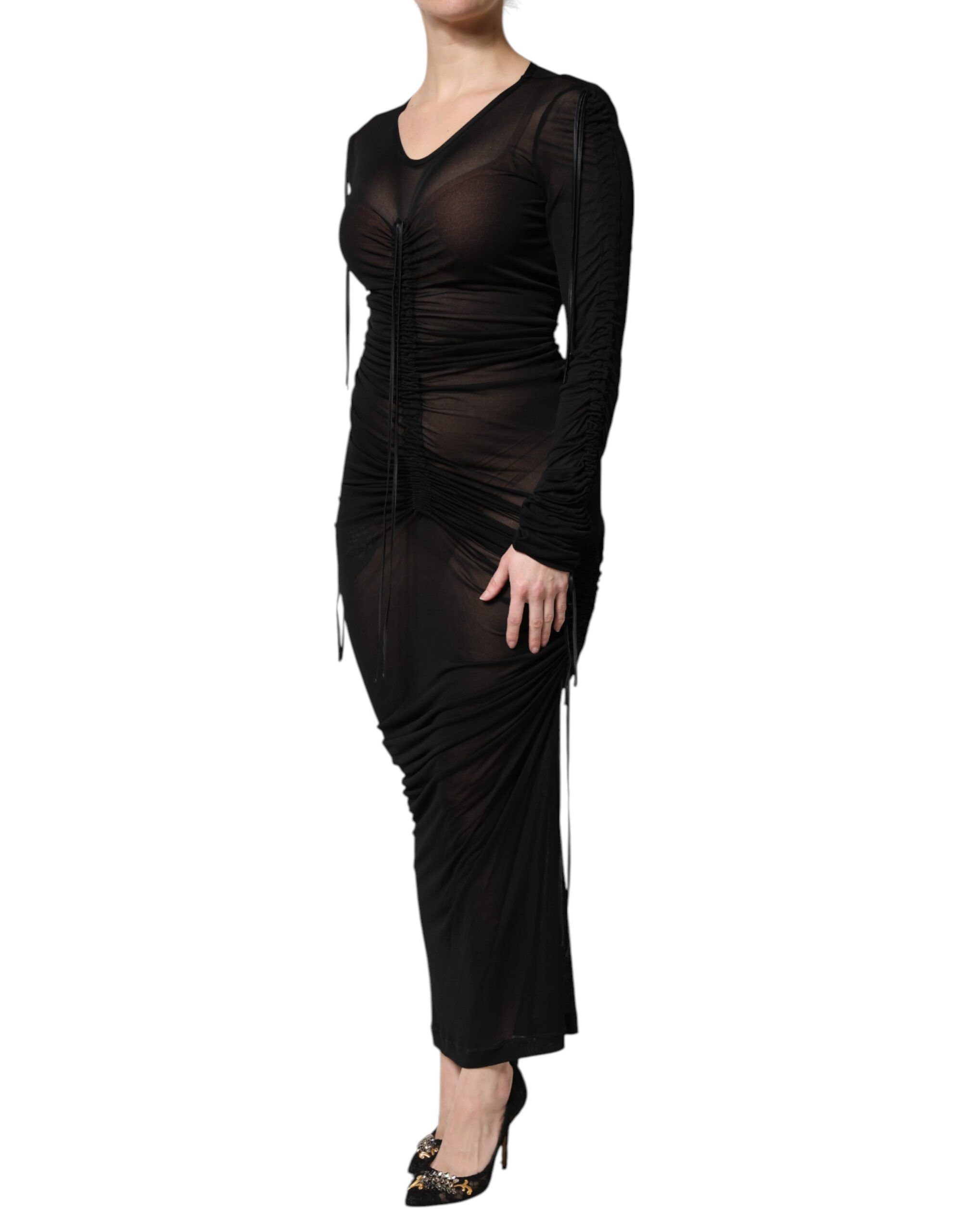Mesh Trim Bodycon Long Sheath Women's Dress - Dolce & Gabbana - Modalova