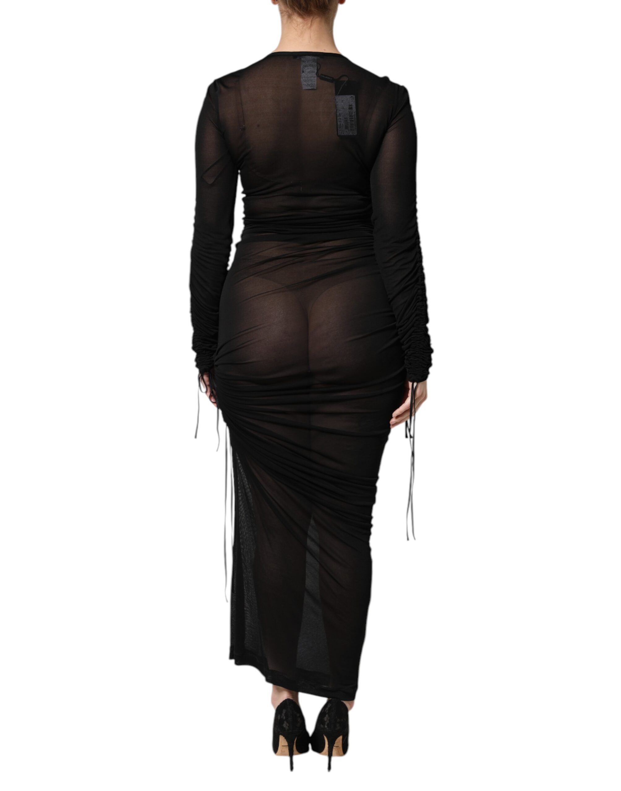 Mesh Trim Bodycon Long Sheath Women's Dress - Dolce & Gabbana - Modalova