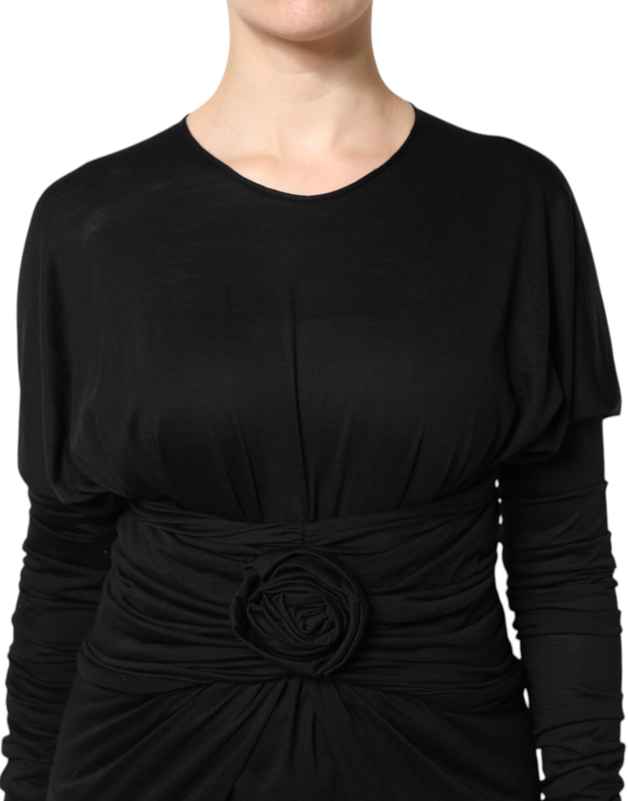 Wool Long Sleeves Sheath Midi Women's Dress - Dolce & Gabbana - Modalova