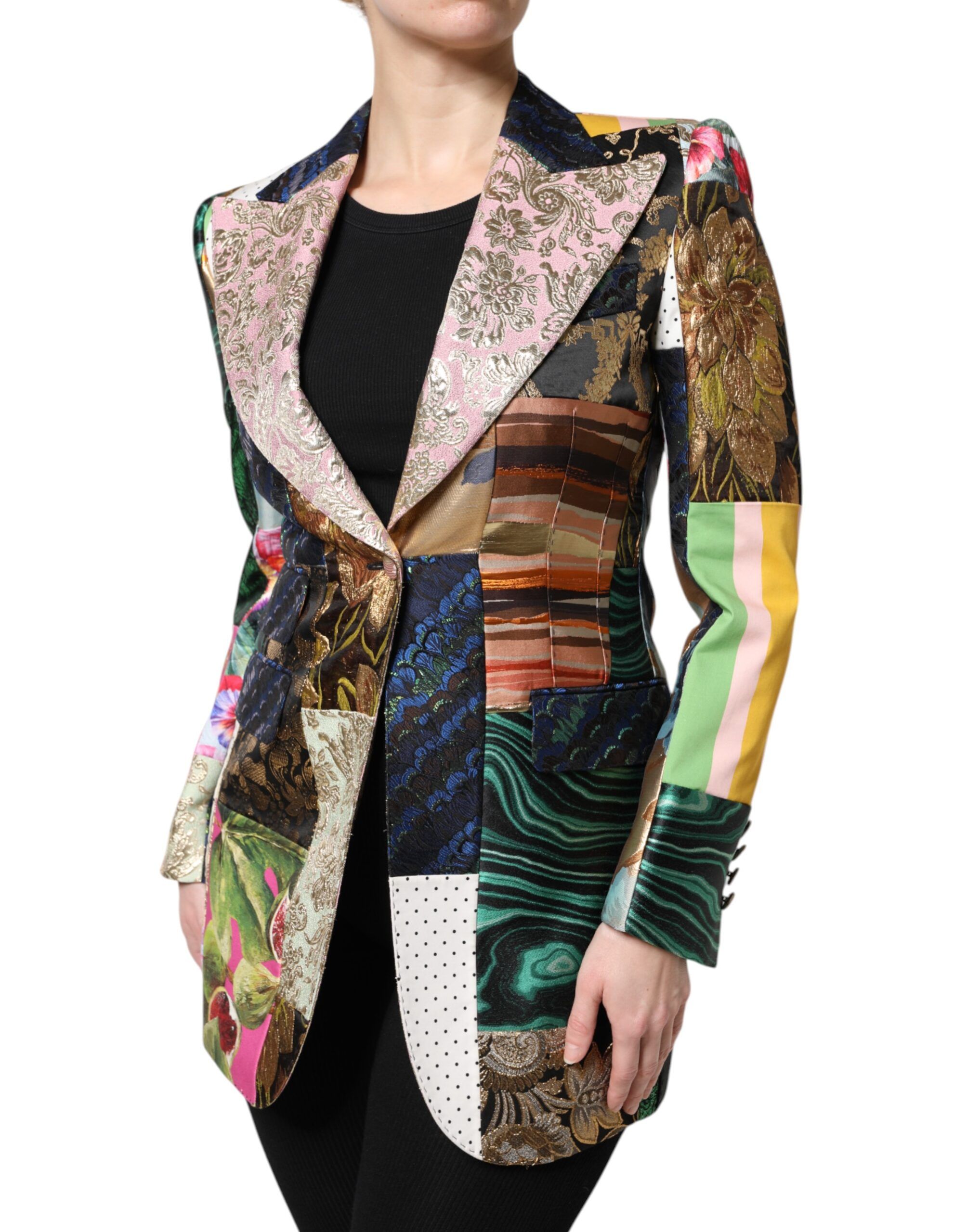 Floral Patchwork Jacquard Women's Jacket - Dolce & Gabbana - Modalova