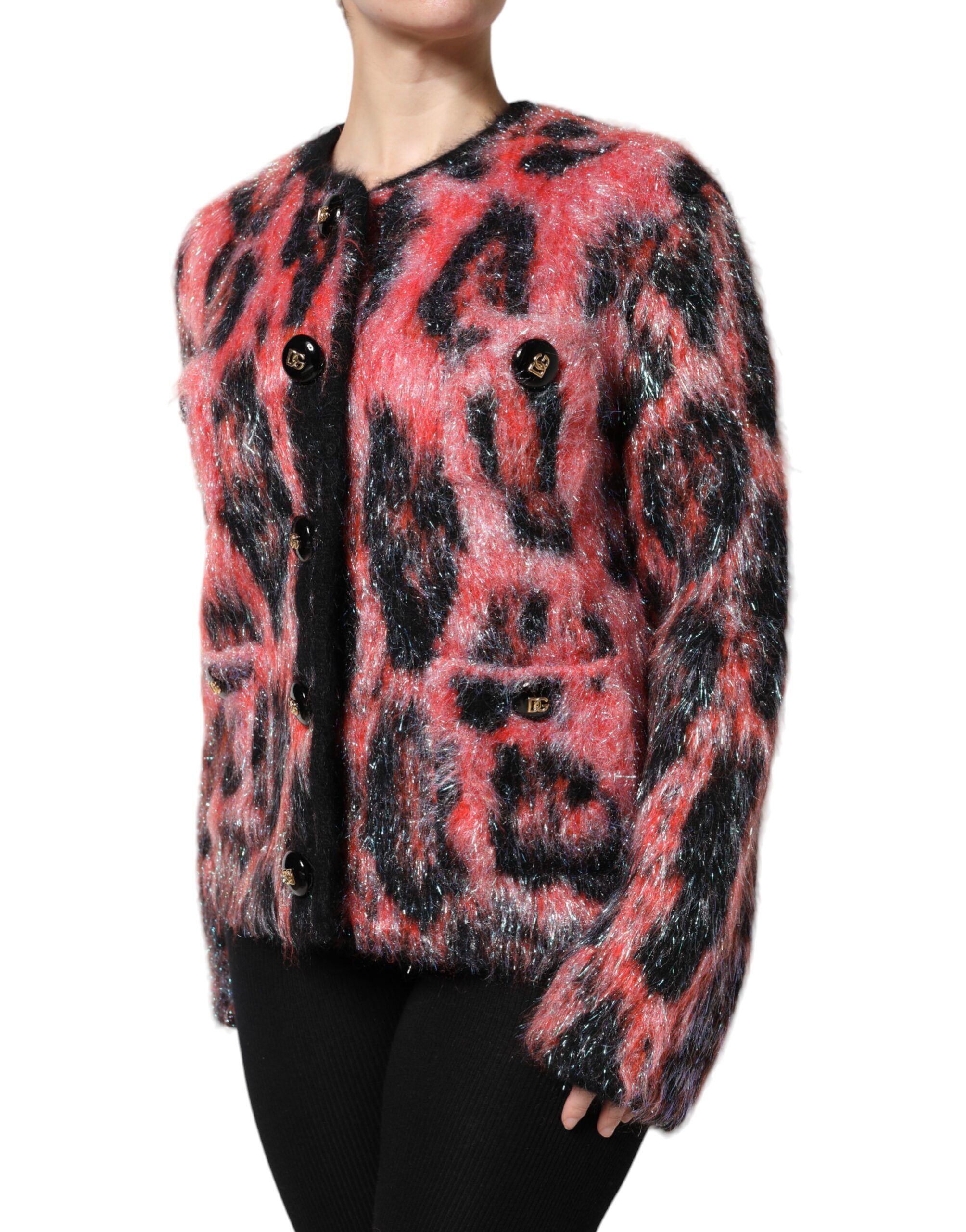 Red Mohair Wool Button Down Cardigan Women's Sweater - Dolce & Gabbana - Modalova