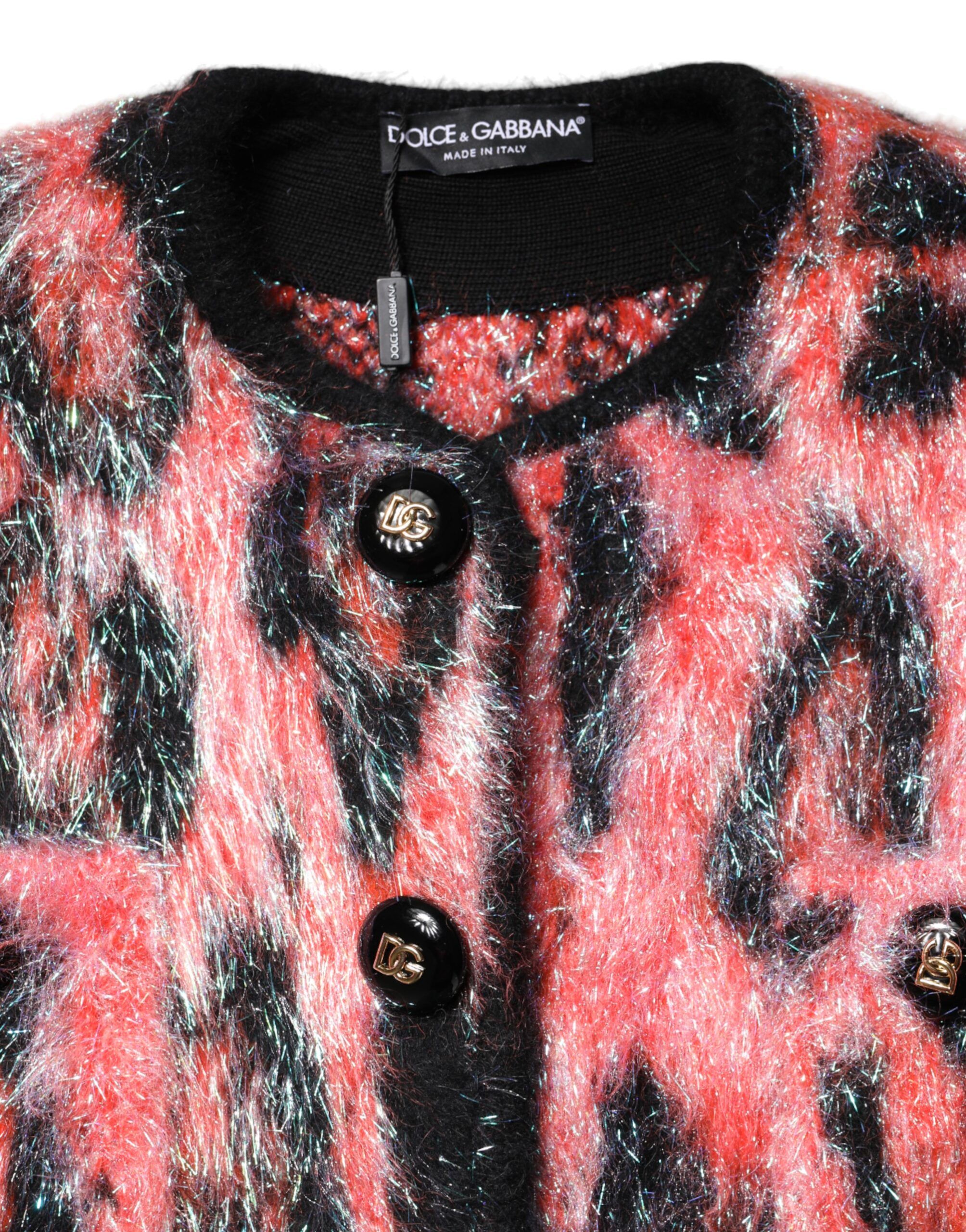 Red Mohair Wool Button Down Cardigan Women's Sweater - Dolce & Gabbana - Modalova