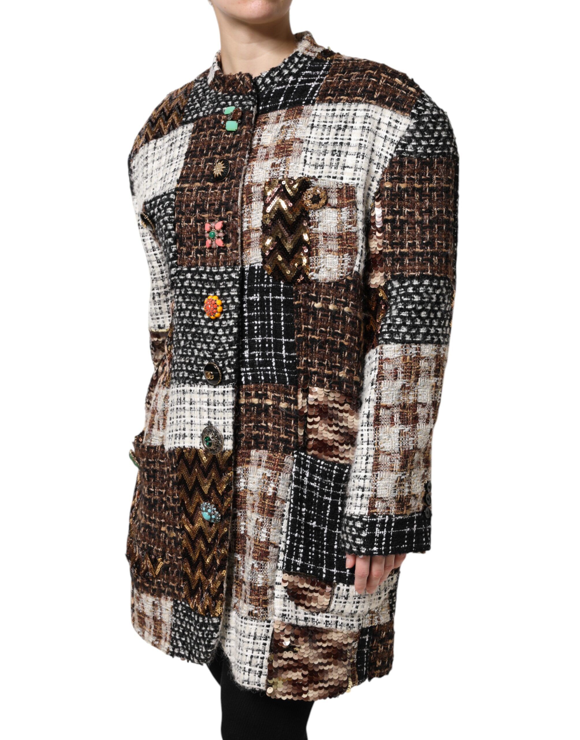 Patchwork Button Down Women's Jacket - Dolce & Gabbana - Modalova