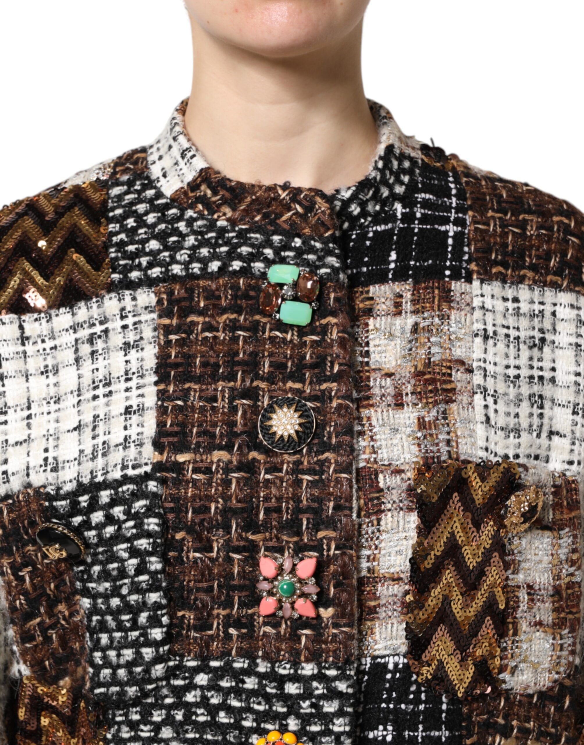 Patchwork Button Down Women's Jacket - Dolce & Gabbana - Modalova