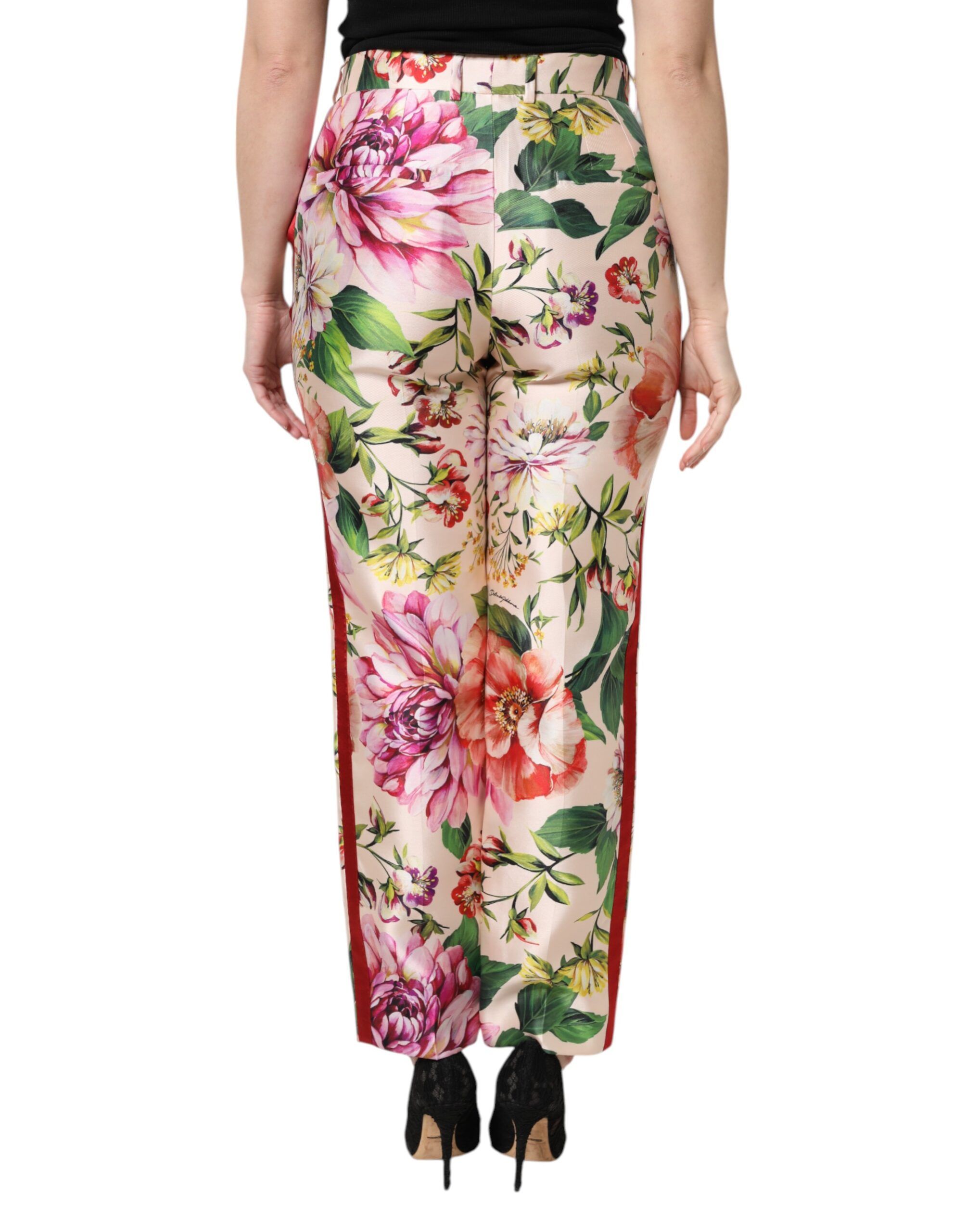 Floral High Waist Straight Women's Pants - Dolce & Gabbana - Modalova