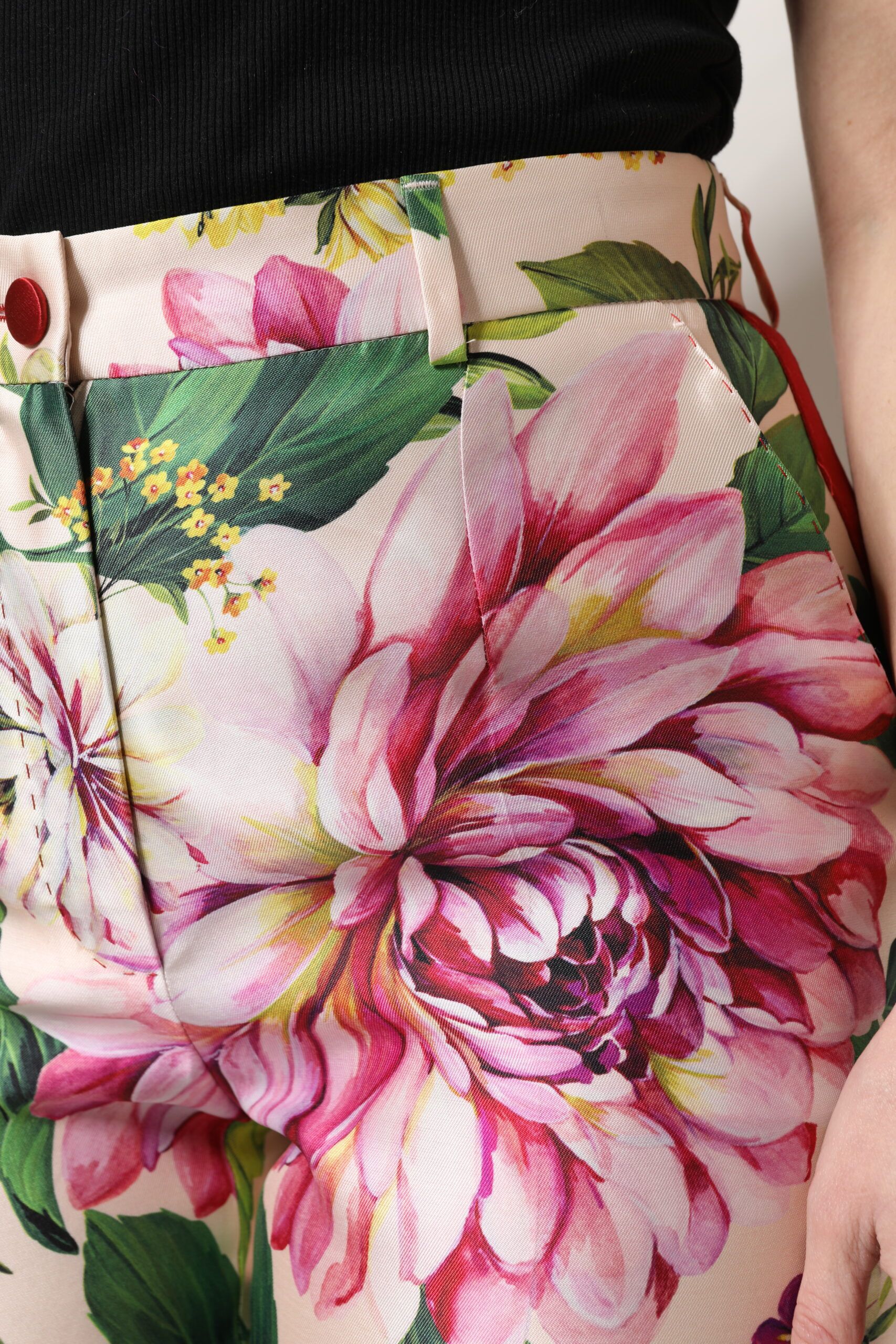 Floral High Waist Straight Women's Pants - Dolce & Gabbana - Modalova