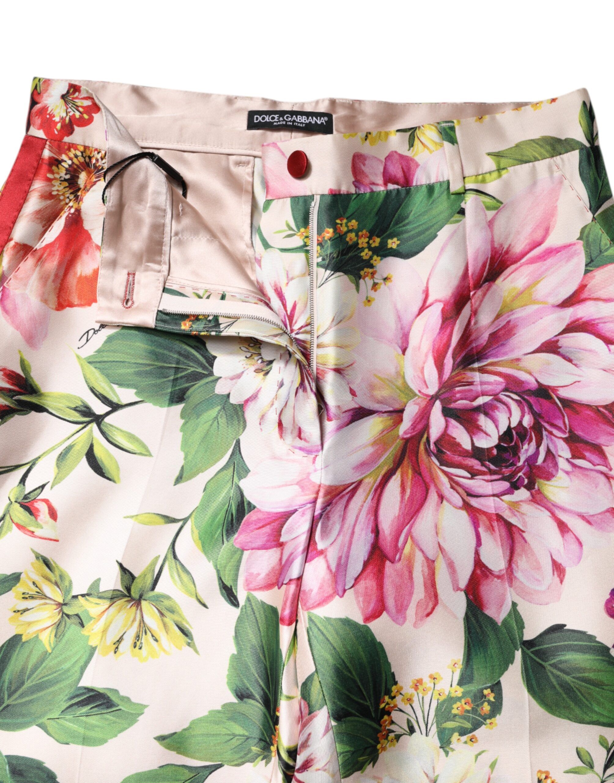 Floral High Waist Straight Women's Pants - Dolce & Gabbana - Modalova