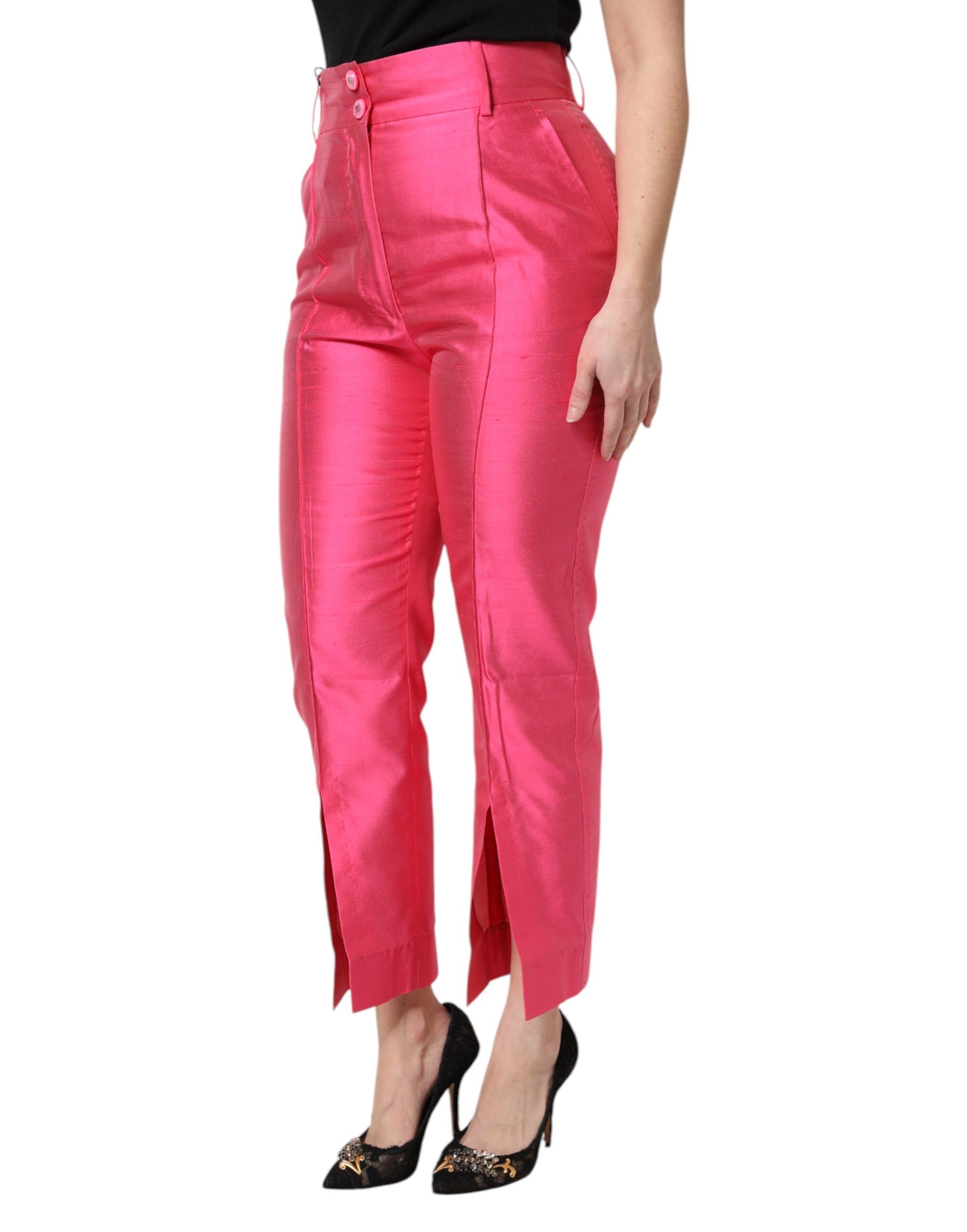 Silk High Waist Tapered Women's Pants - Dolce & Gabbana - Modalova