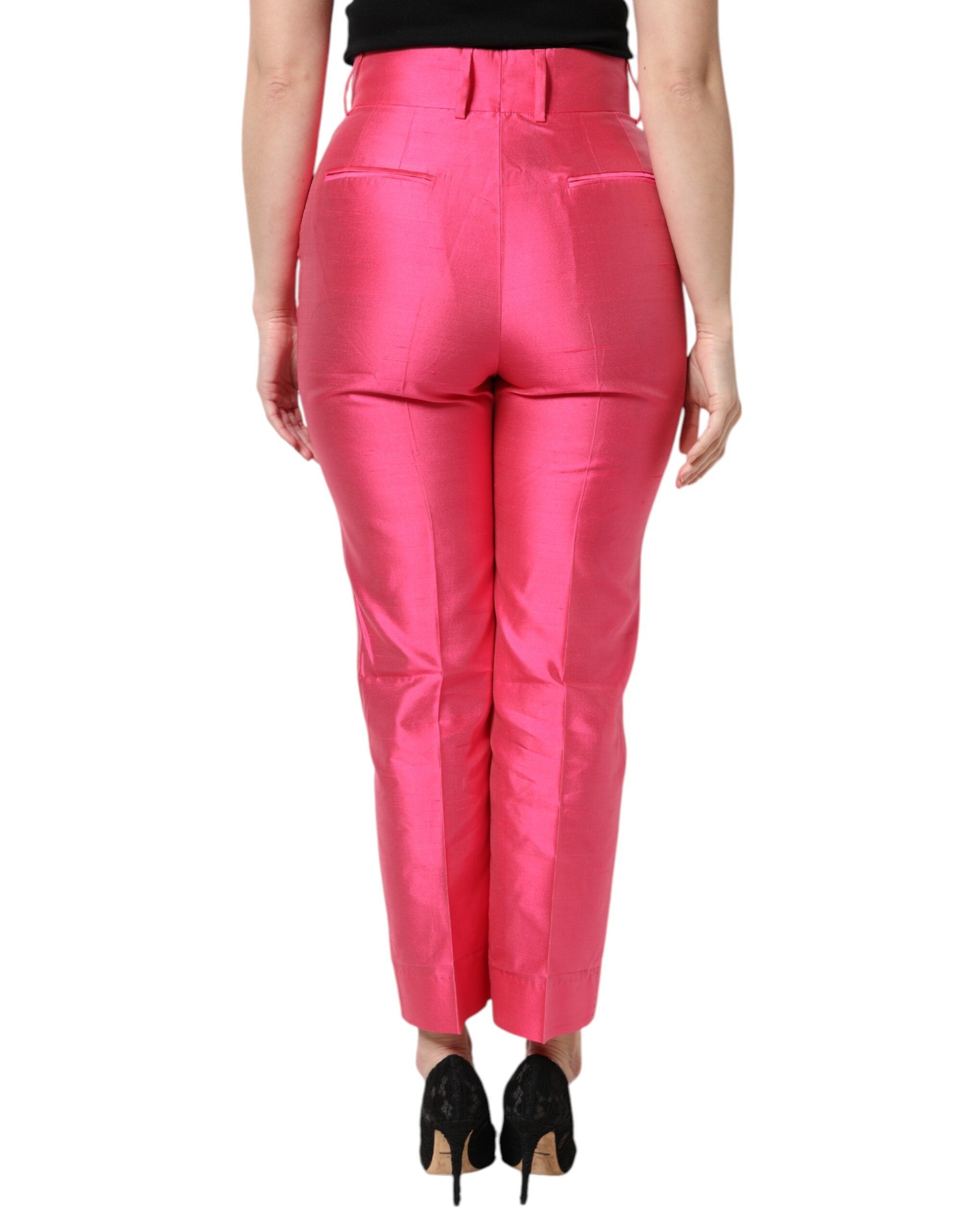 Silk High Waist Tapered Women's Pants - Dolce & Gabbana - Modalova