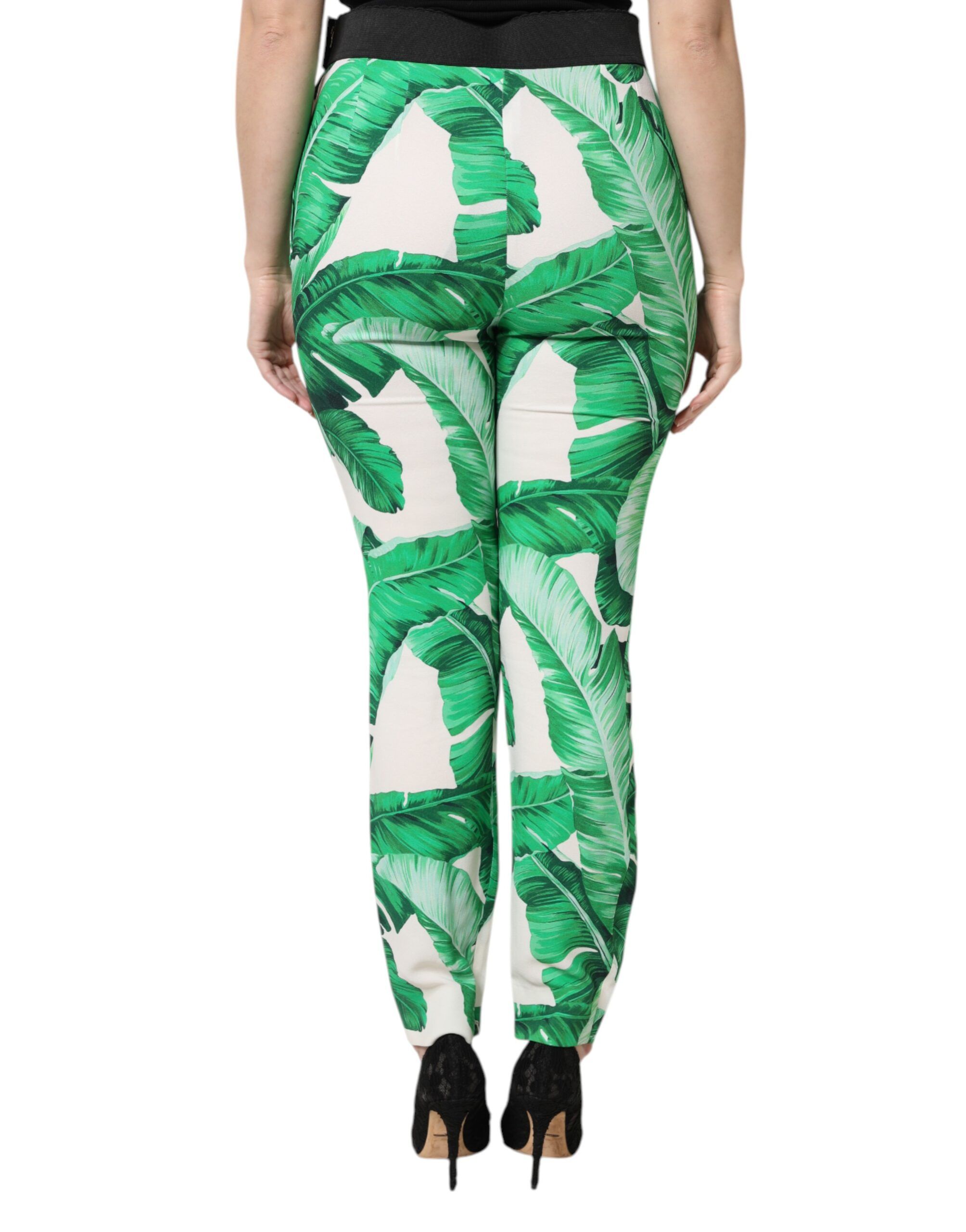 Green Leaf High Waist Women's Pants - Dolce & Gabbana - Modalova
