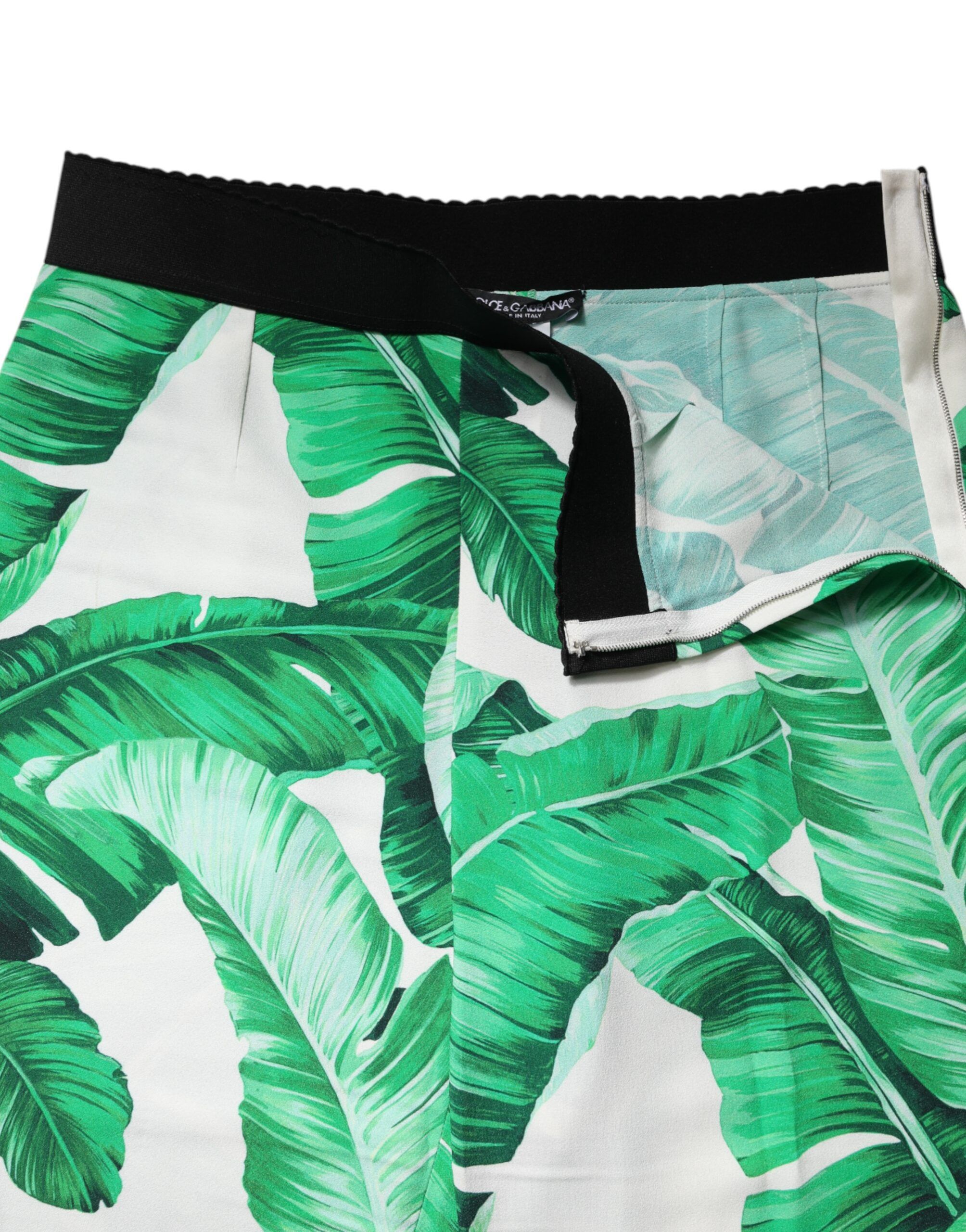 Green Leaf High Waist Women's Pants - Dolce & Gabbana - Modalova