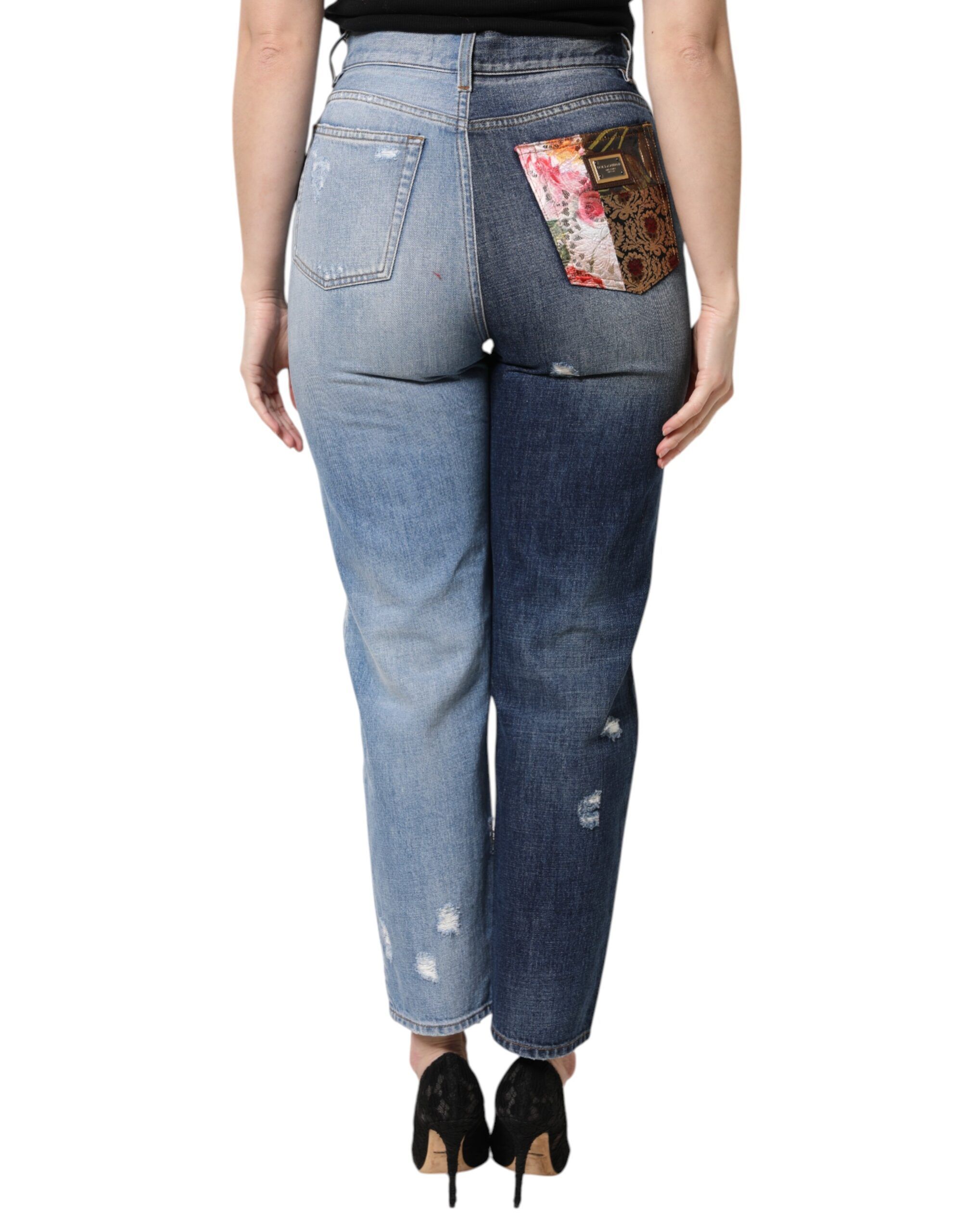 Patchwork High Waist Denim Women's Jeans - Dolce & Gabbana - Modalova
